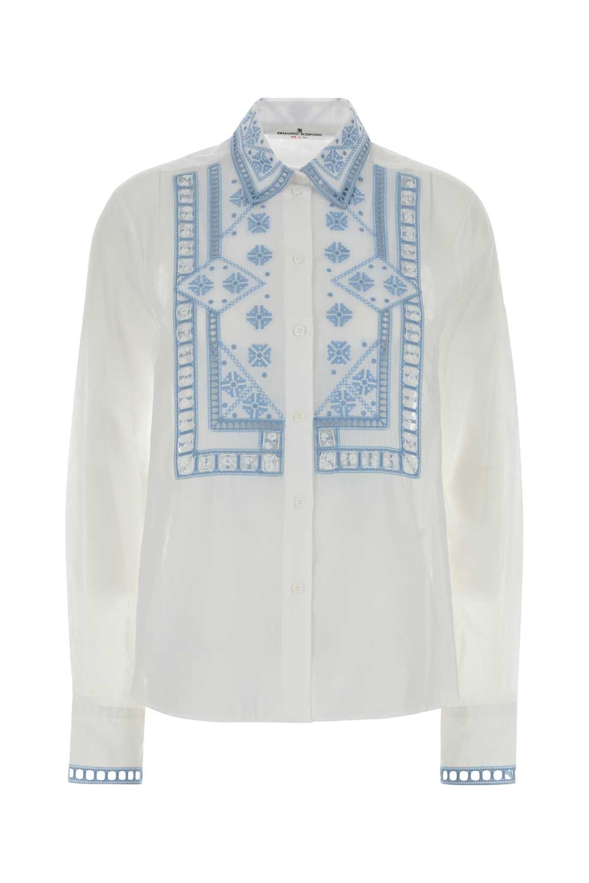 Ermanno Scervino White Cotton Shirt Size S / US 4 / IT 40 - 1 Thumbnail