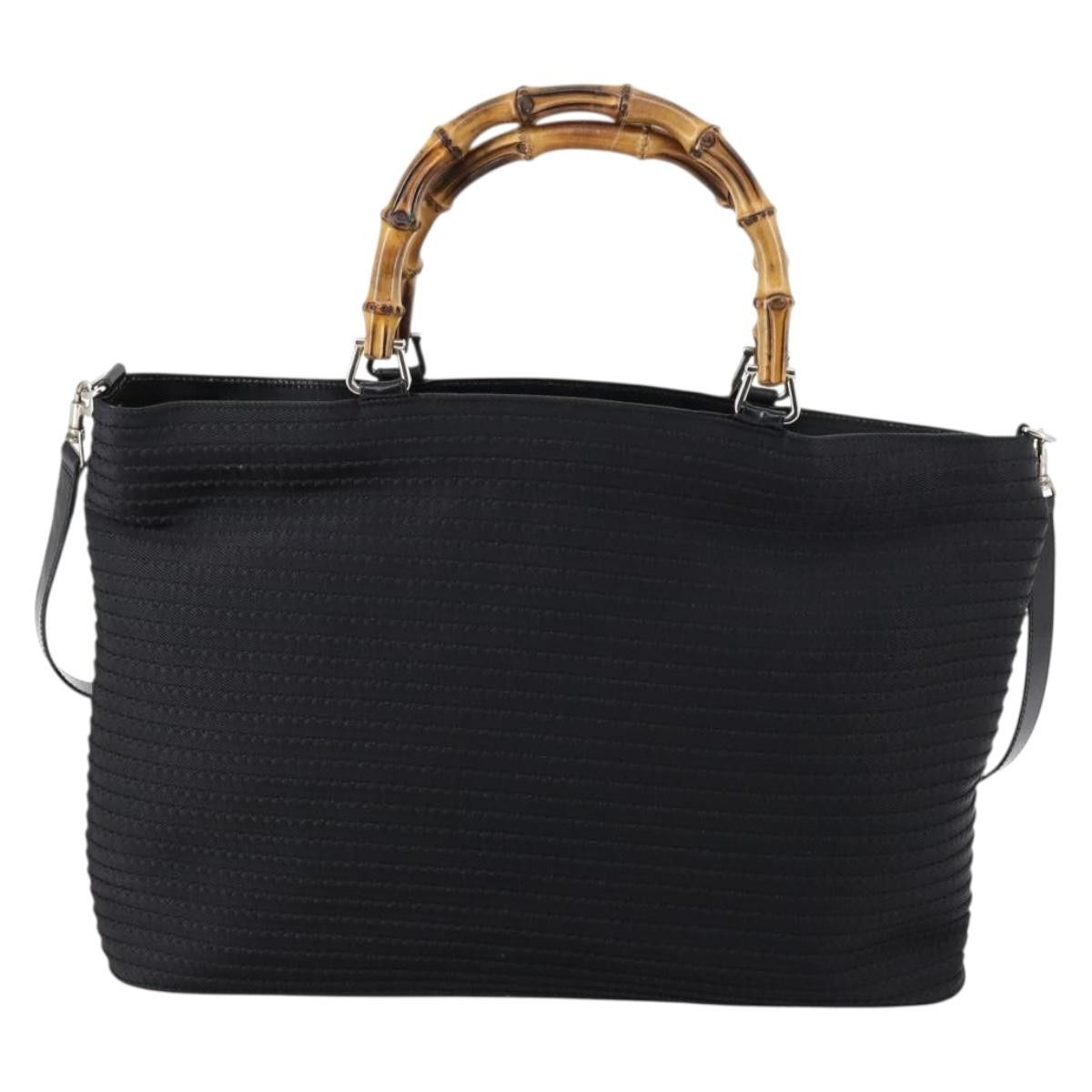 Gucci GUCCI Bamboo Hand Bag Nylon Black Size ONE SIZE - 3 Thumbnail
