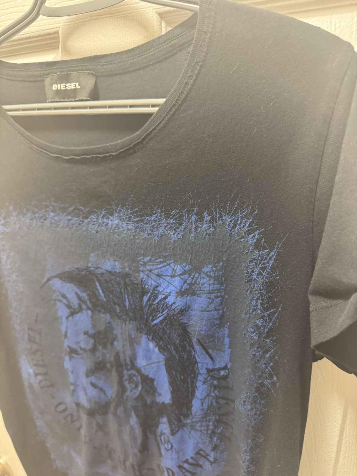 Diesel × Vintage Diesel Y2K Only the Brave Avant Garde Punk Blue Gloss Print Size US M / EU 48-50 / 2 - 3 Thumbnail