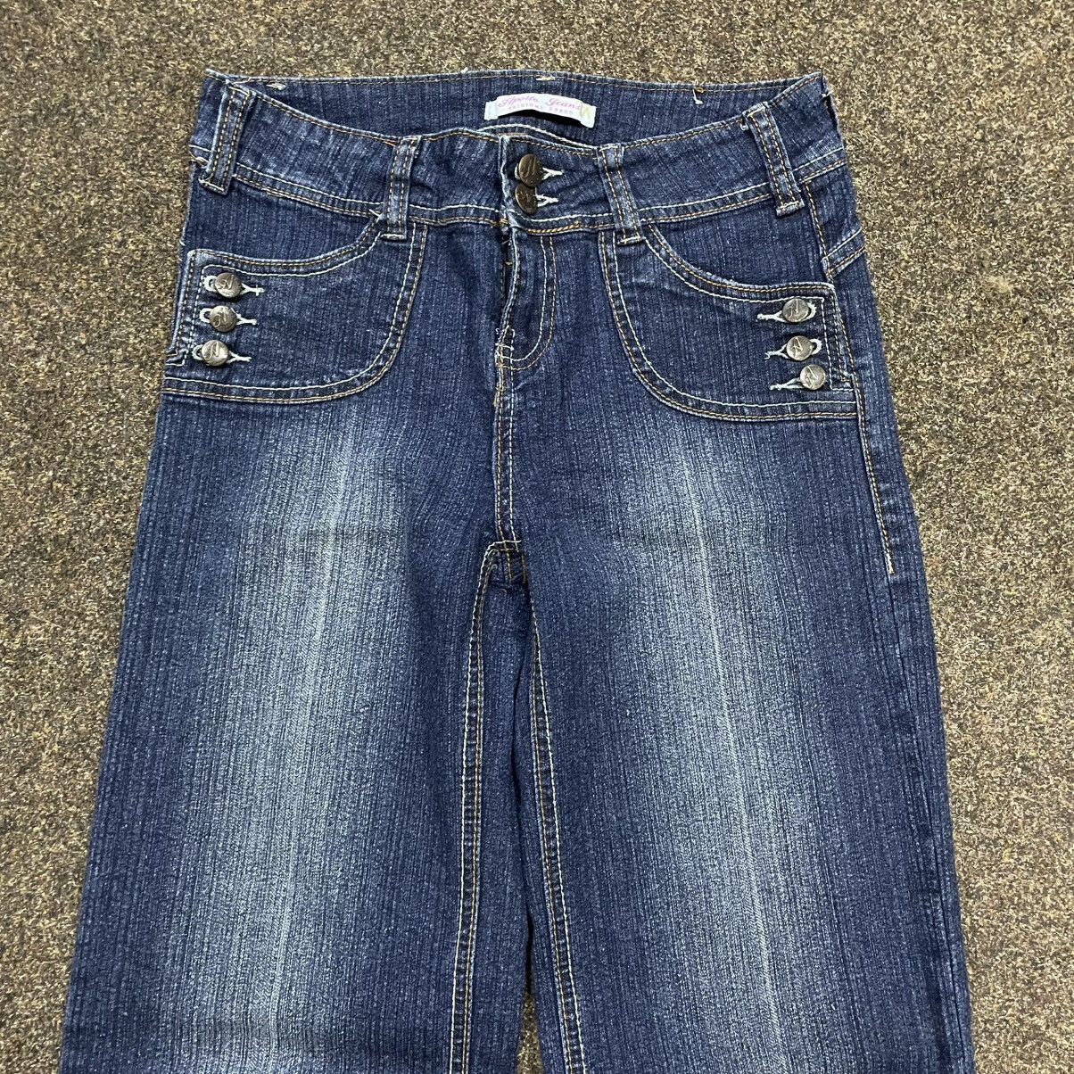 Vintage Vintage Y2K Baggy Wide Leg Flared Jeans Streetwear Logo 32 Size 32" / US 10 / IT 46 - 4 Thumbnail