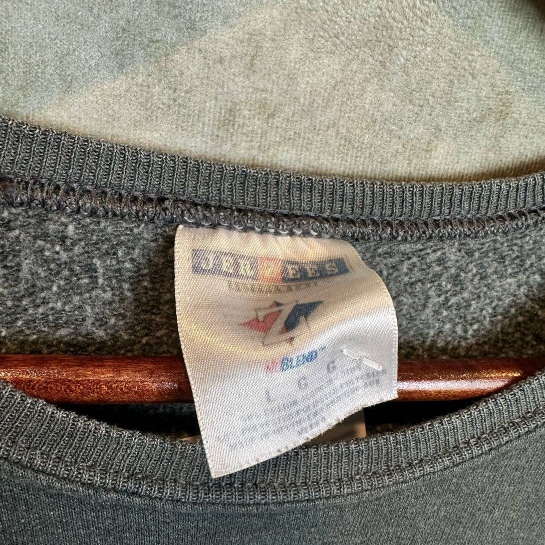 Jerzees × Vintage Vintage 90s Jerzees Blank Sweatshirt Sz L Gray Pullover Size US L / EU 52-54 / 3 - 9 Thumbnail