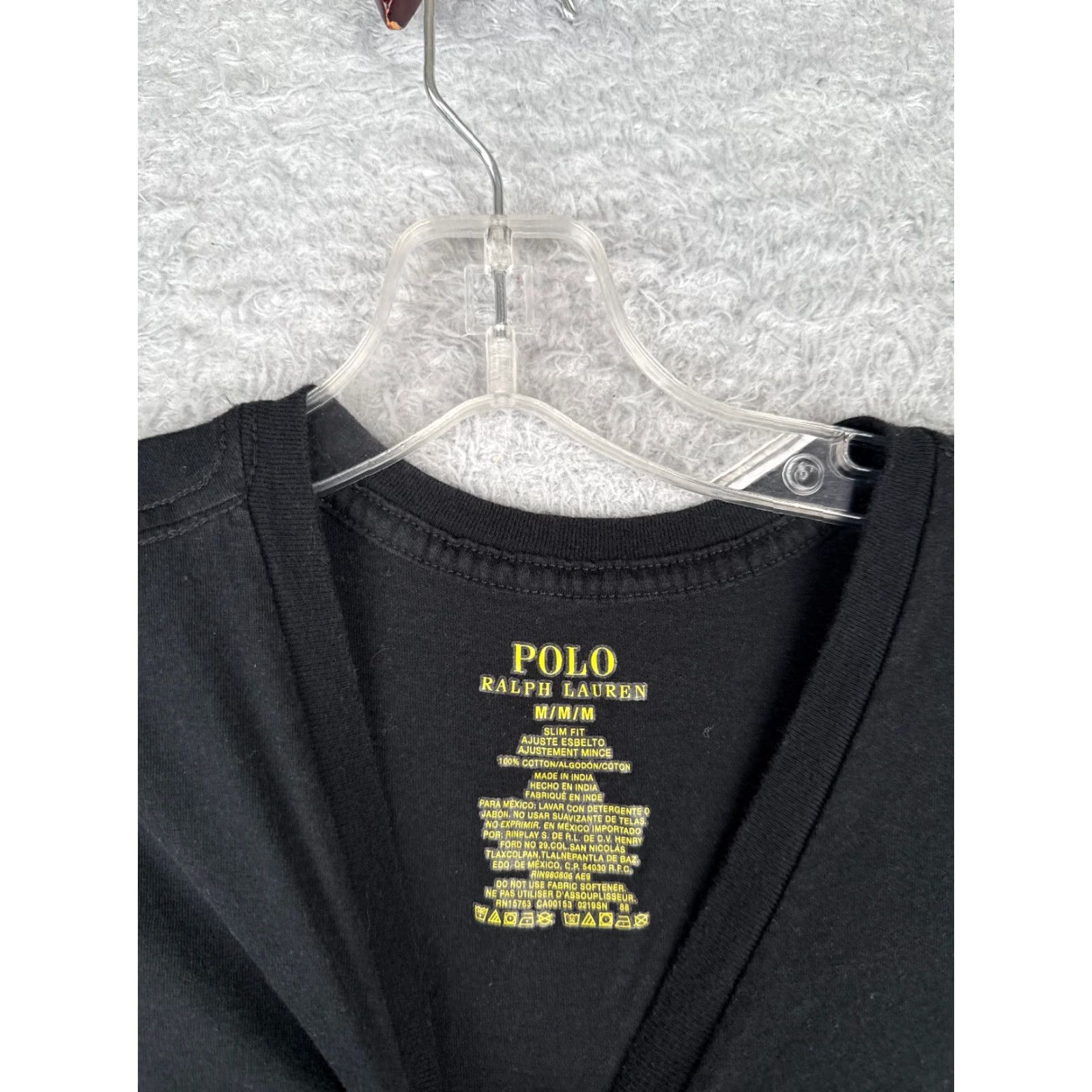 Polo Ralph Lauren Polo Ralph Lauren Slim Fit V-Neck Shirt Men’s Medium Black Short Sleeve Cotton Sports Size US M / EU 48-50 / 2 - 6 Thumbnail