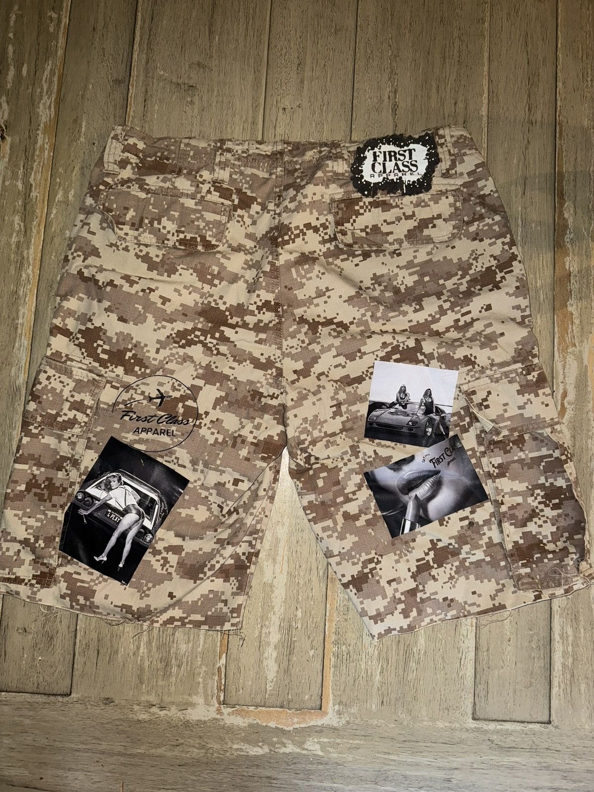 NO ID “First Class Apparel” custom digital desert army shorts Size US 31 - 2 Thumbnail