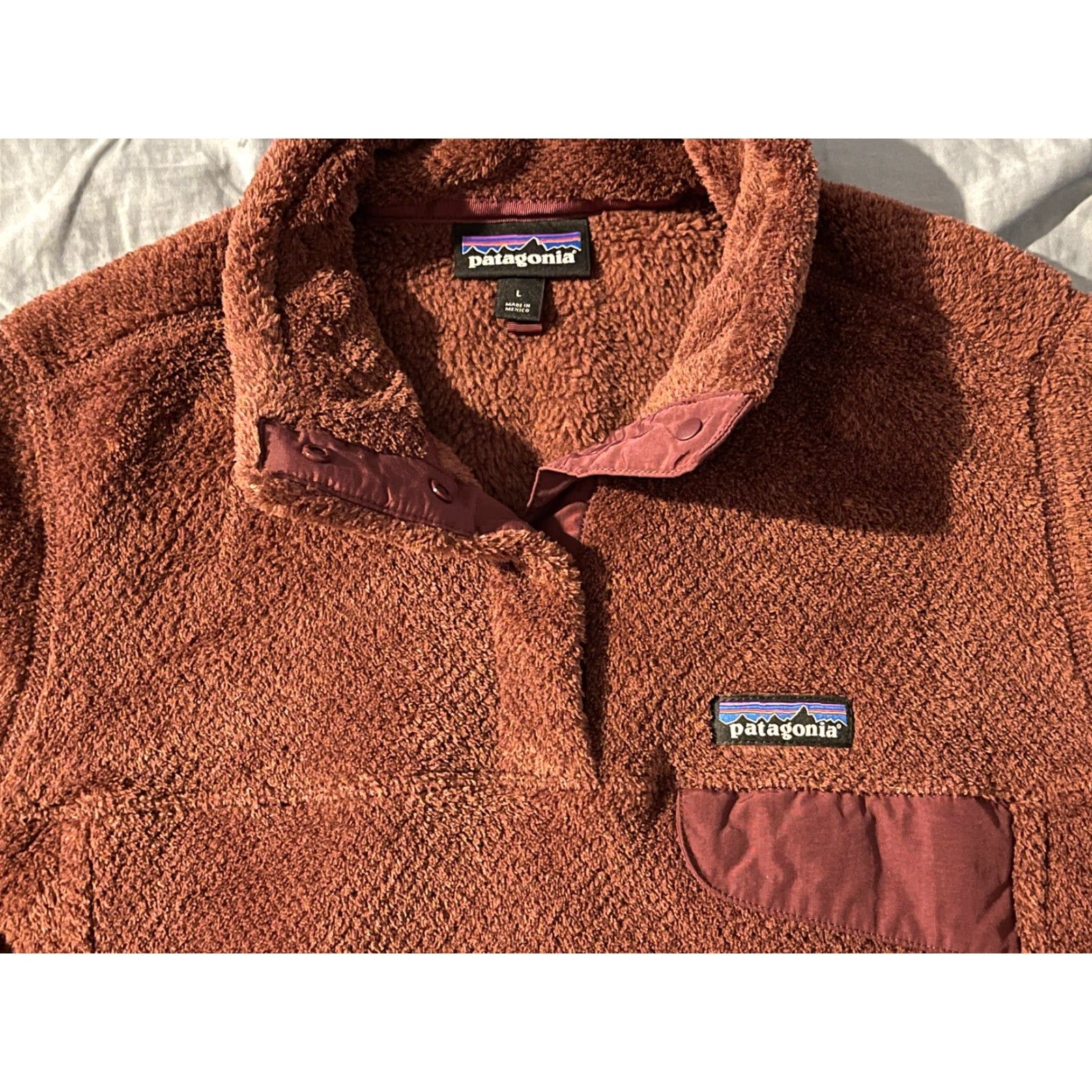 Patagonia Patagonia Women's Large Re Tool Snap T Fleece Pullover Burgundy Jacket Size L / US 10 / IT 46 - 4 Thumbnail