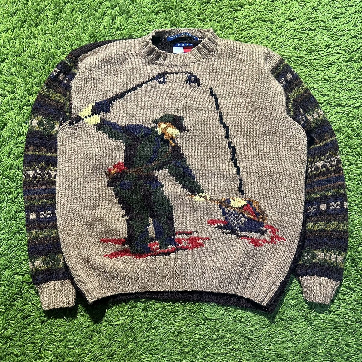 Tommy Hilfiger × Vintage Tommy Hilfiger Sweater Vintage Hunting Wool Shetland Size US M / EU 48-50 / 2 - 1 Thumbnail
