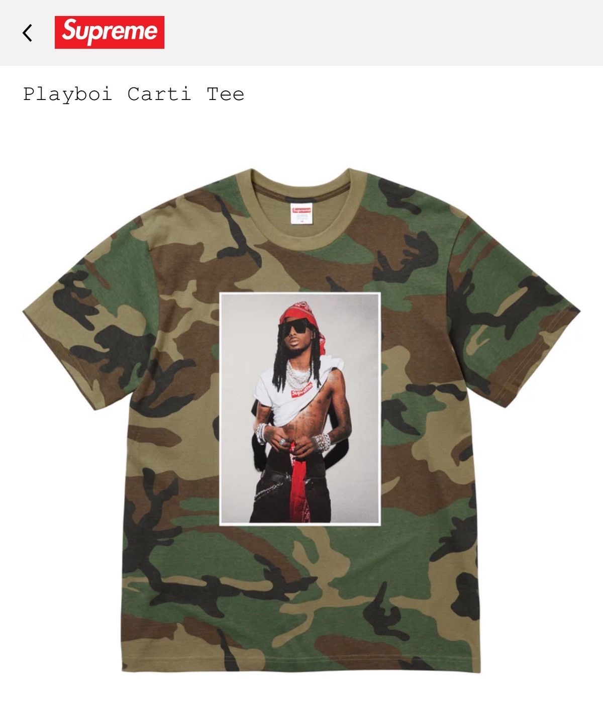 Supreme Supreme x Playboi Carti Camo Tee Size US XL / EU 56 / 4 - 1 Thumbnail