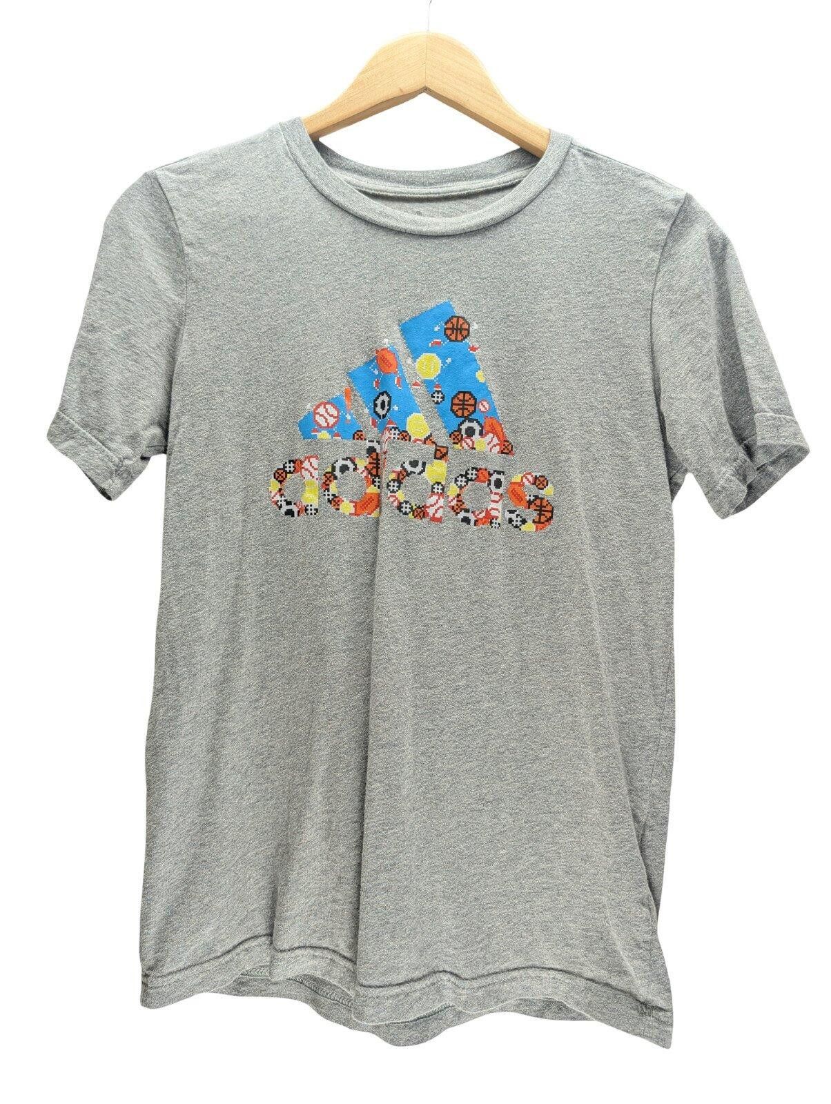 Adidas Adidas T-Shirt Boy's Youth Large (10/12) Sports Logo Gray Size US L / EU 52-54 / 3 - 1 Thumbnail