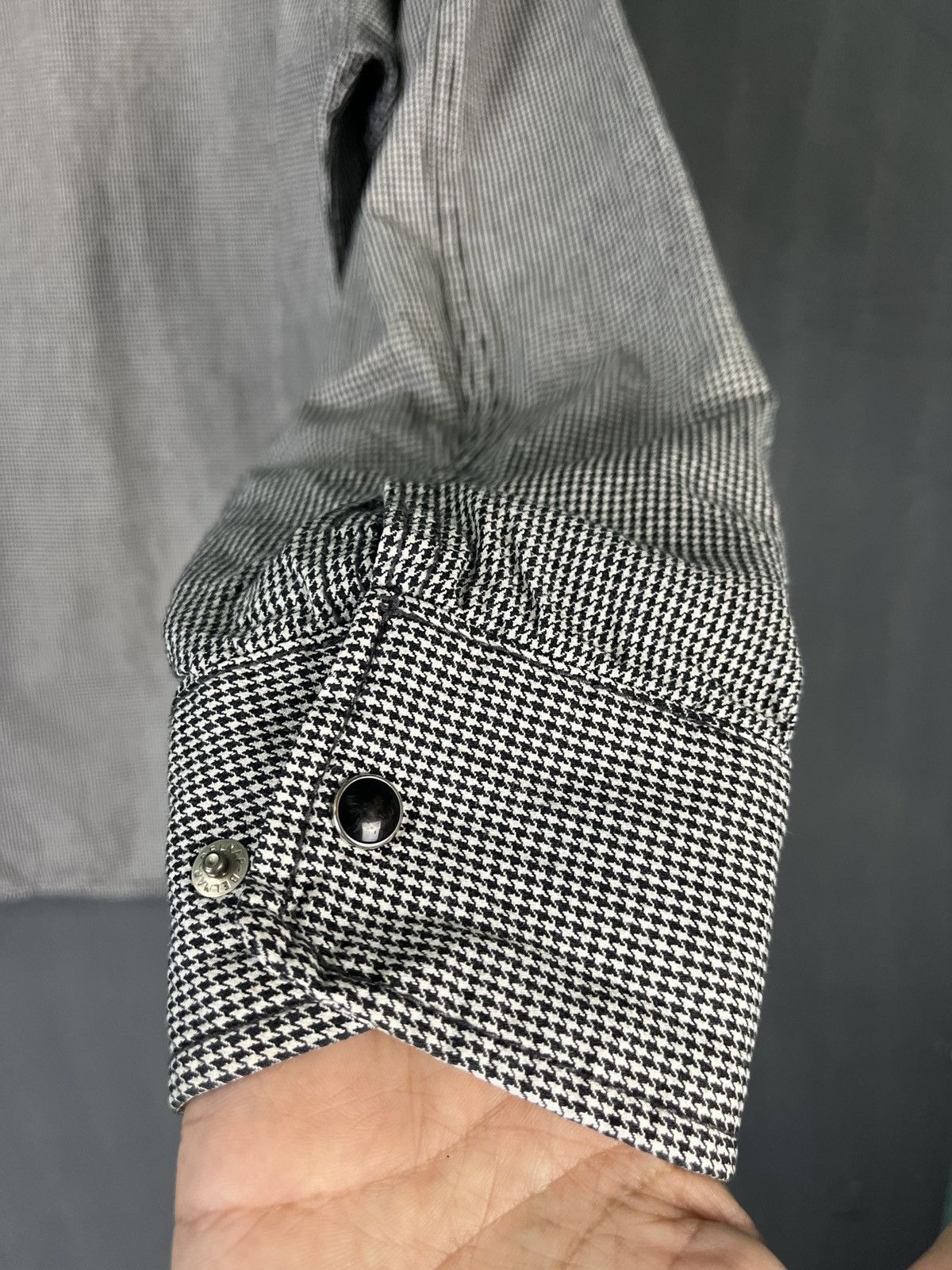 Japanese Brand Dogman Pearl Snap Button Houndstooth Long Sleeves Size US L / EU 52-54 / 3 - 10 Thumbnail