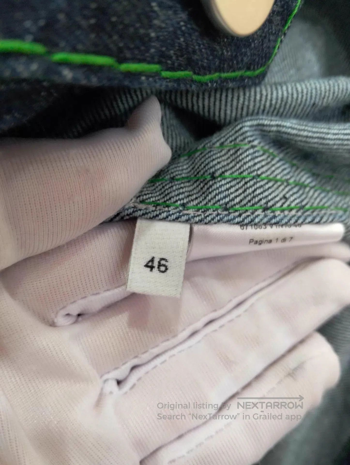 Bottega Veneta Blue Denim Jacket with Green Stitching Size S. Size US S / EU 44-46 / 1 - 6 Thumbnail