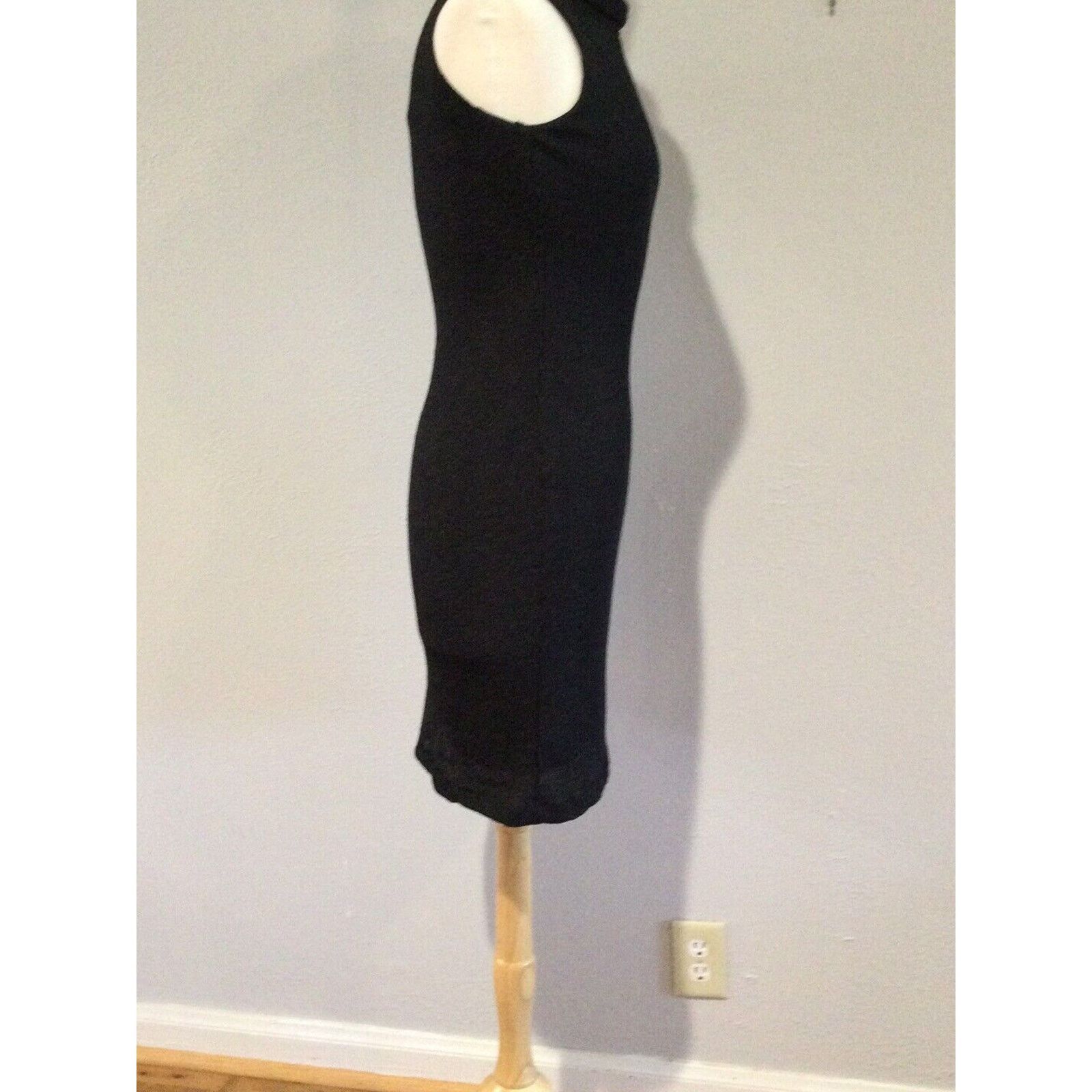 Other City Triangles Black Bodycon Turtleneck Sleeveless Dress SzM Size M / US 6-8 / IT 42-44 - 7 Thumbnail