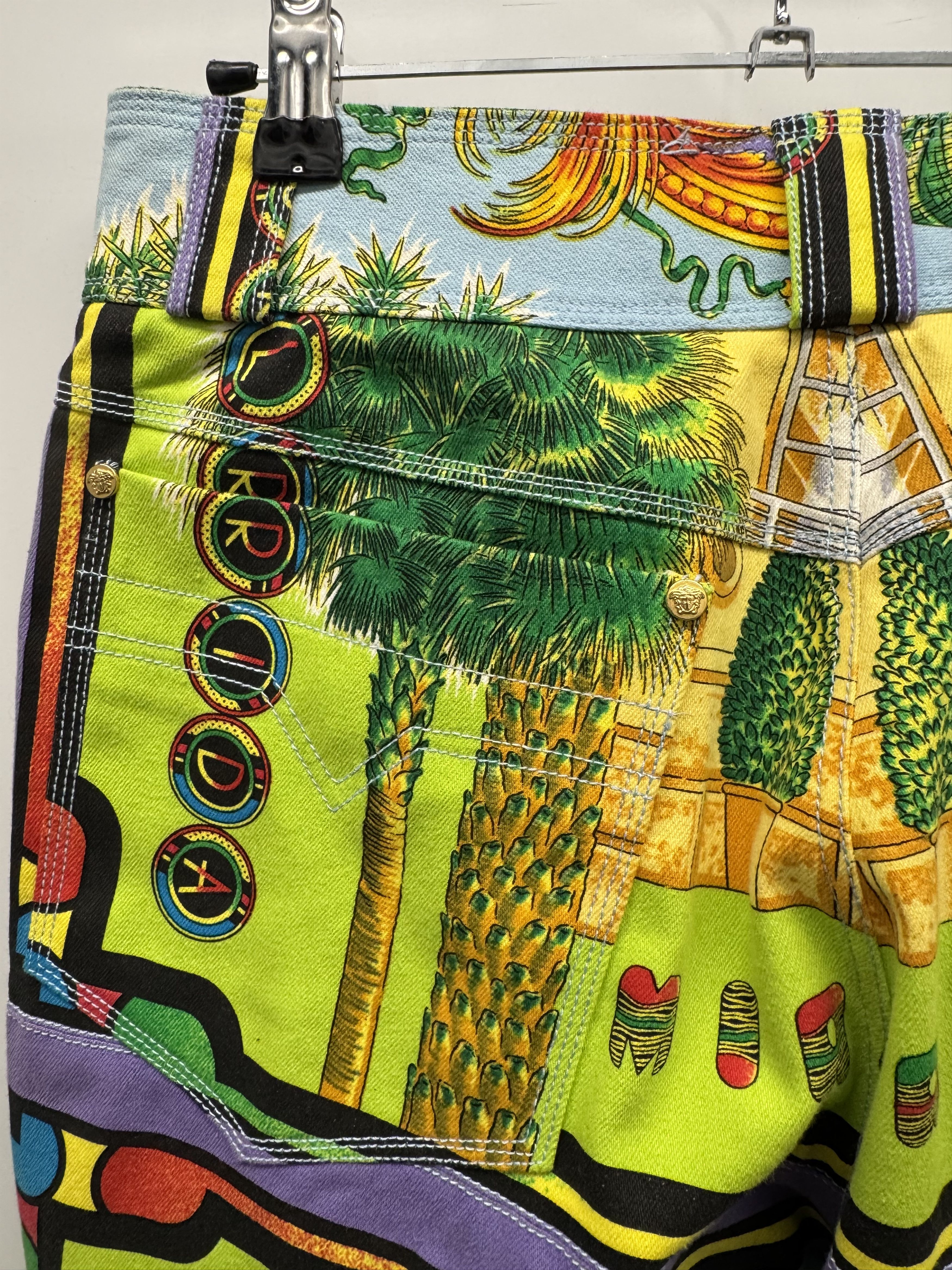 Versace Vintage Gianni Versace Miami Beach Print Jeans Size US 32 / EU 48 - 5 Thumbnail