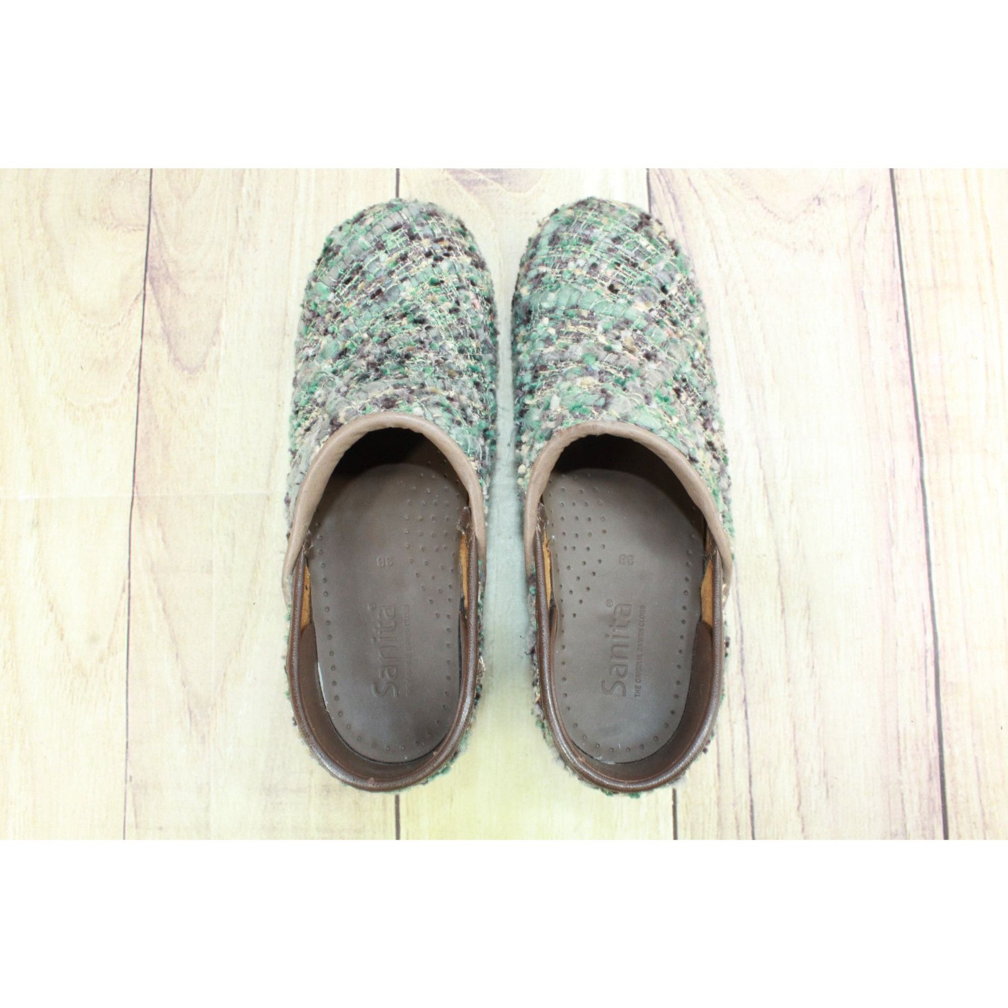 Other Sanita Women’s Green Brown Earth Colored Textile Fabric Clog Size US 8 / IT 38 - 9 Thumbnail