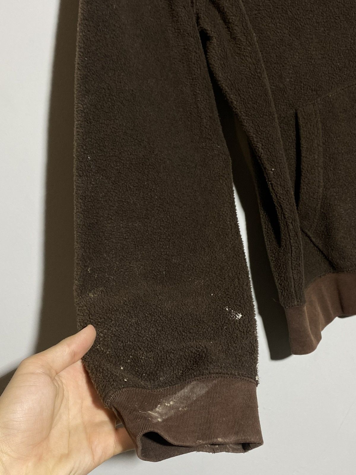 Gap 🔥 Y2K GAP BROWN FLEECE HOODIE DISTRESSED WORKWEAR VIBES Size US M / EU 48-50 / 2 - 14 Thumbnail
