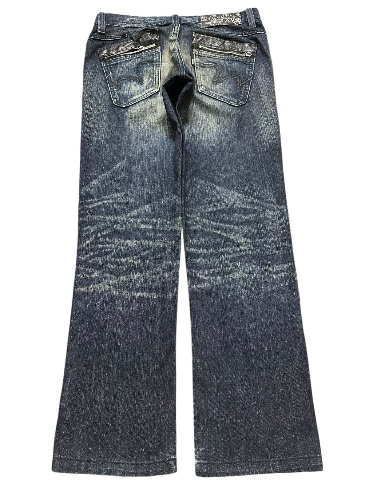 Edwin Exclusive Vintage Edwin XV Faded Wash Whisker Clawmark Style Size US 31 - 2 Thumbnail