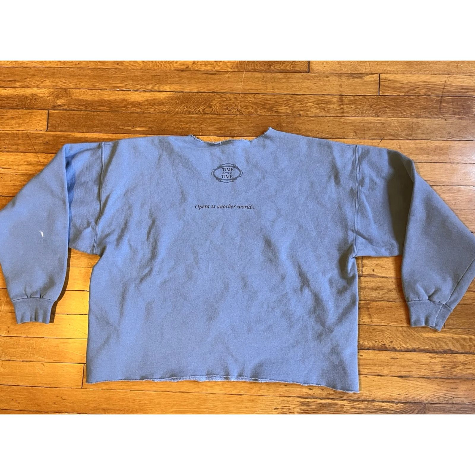 Vintage VINTAGE Giacomo Puccini Opera Crop Sweatshirt Women’s XL Blue Grey 90s Size XL / US 12-14 / IT 48-50 - 6 Thumbnail