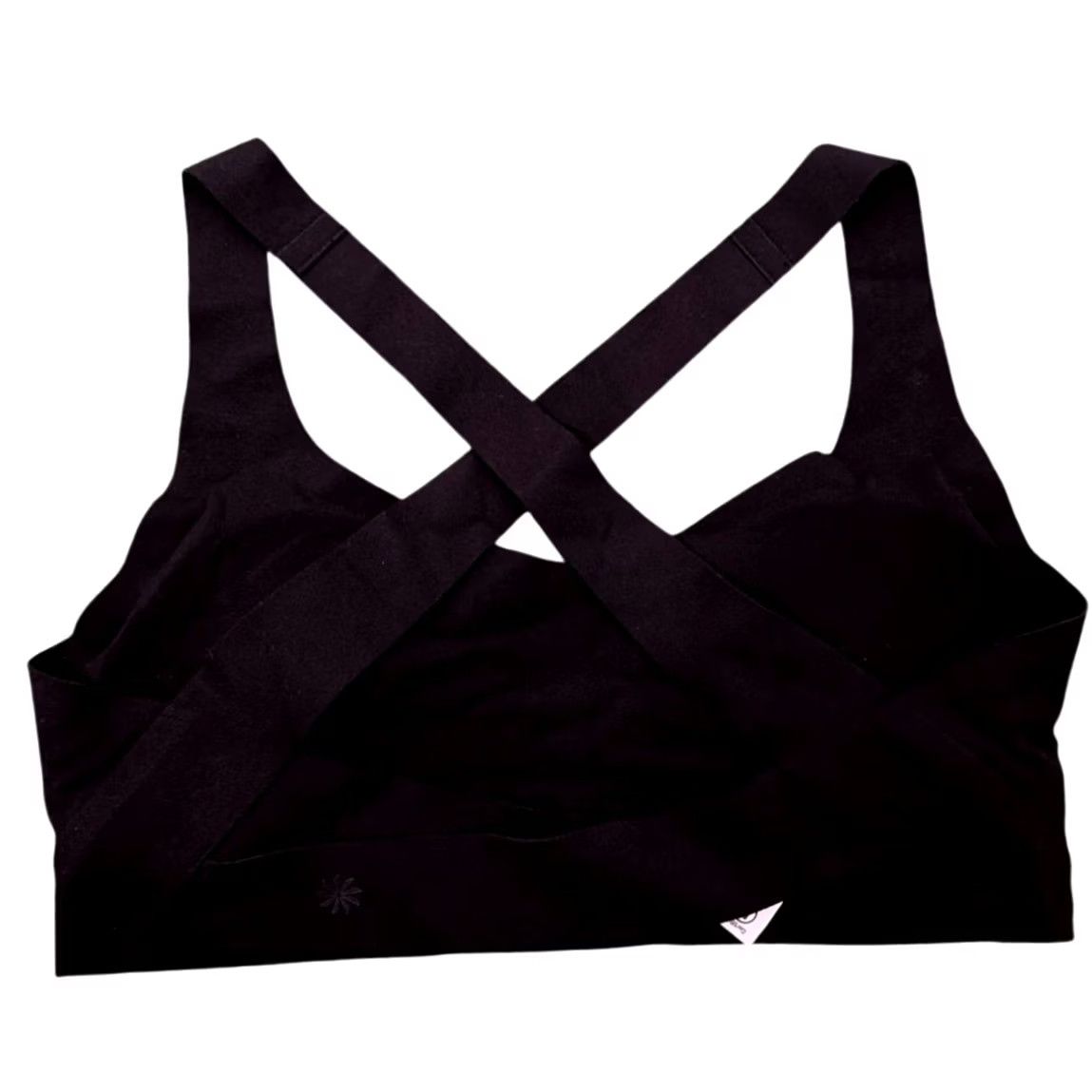 Athleta Athleta Sports Bra Black M Removable Pads Criss Cross Scoop Neck Medium Size ONE SIZE - 2 Thumbnail