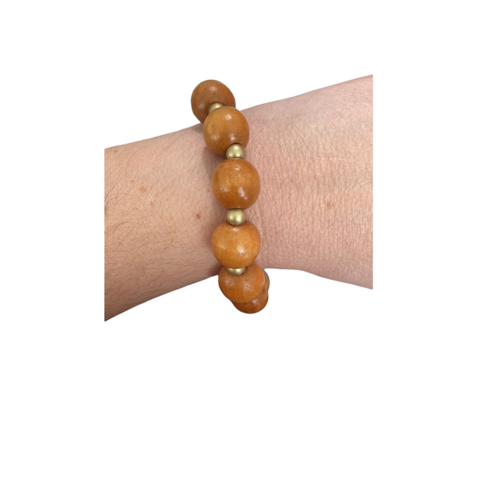 Handmade Handmade wood bead bracelet with jasper accent Size ONE SIZE - 1 Thumbnail
