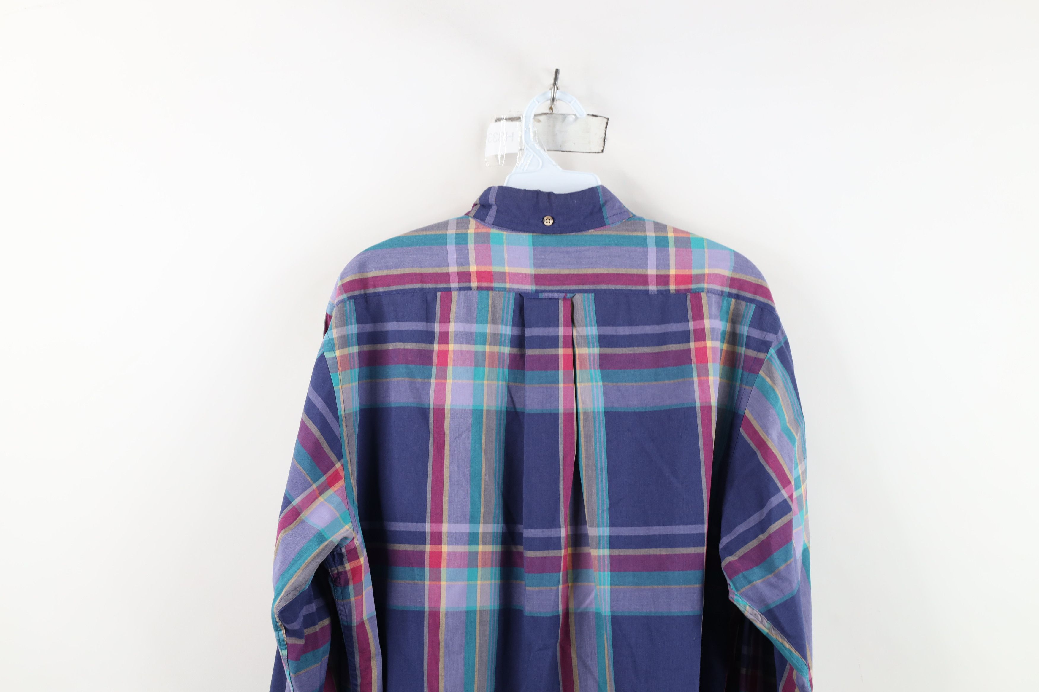 Vintage Vintage 90s Streetwear Madras Plaid Button Down Shirt Size US L / EU 52-54 / 3 - 14 Thumbnail