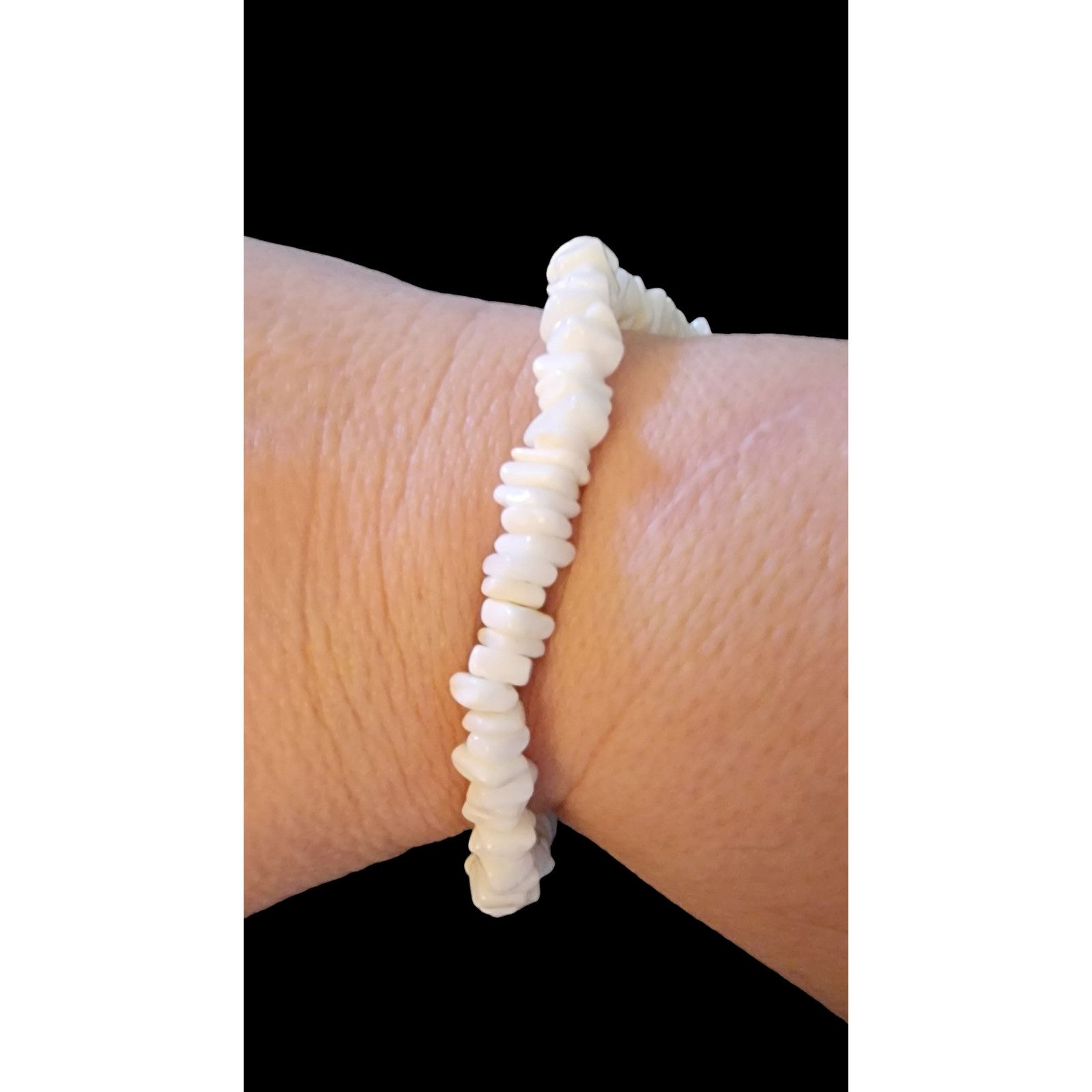 Other 7-9mm Puka Shell anklet white Cut Chip 9" Size ONE SIZE - 1 Thumbnail