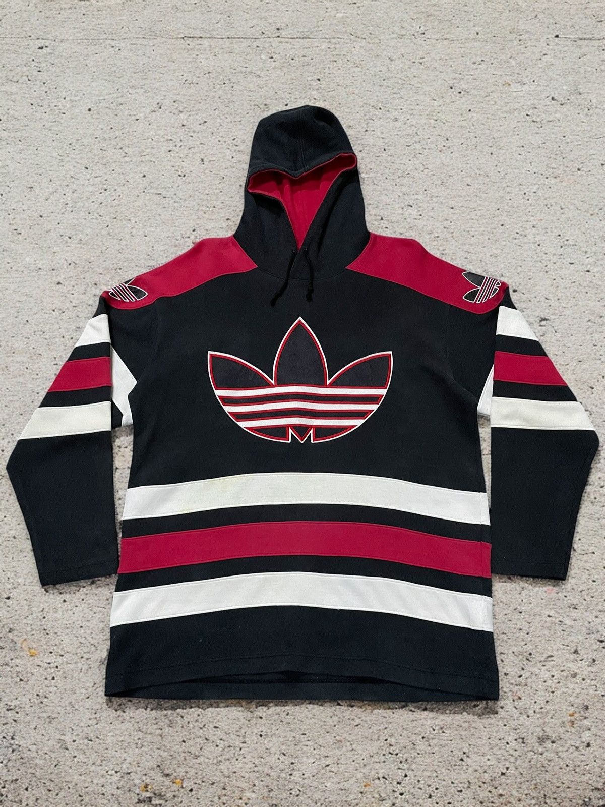 Adidas Run Dmc Vintage Vintage 80s Adidas Run Dmc Style Embroidered Jumper Hoodie Grailed