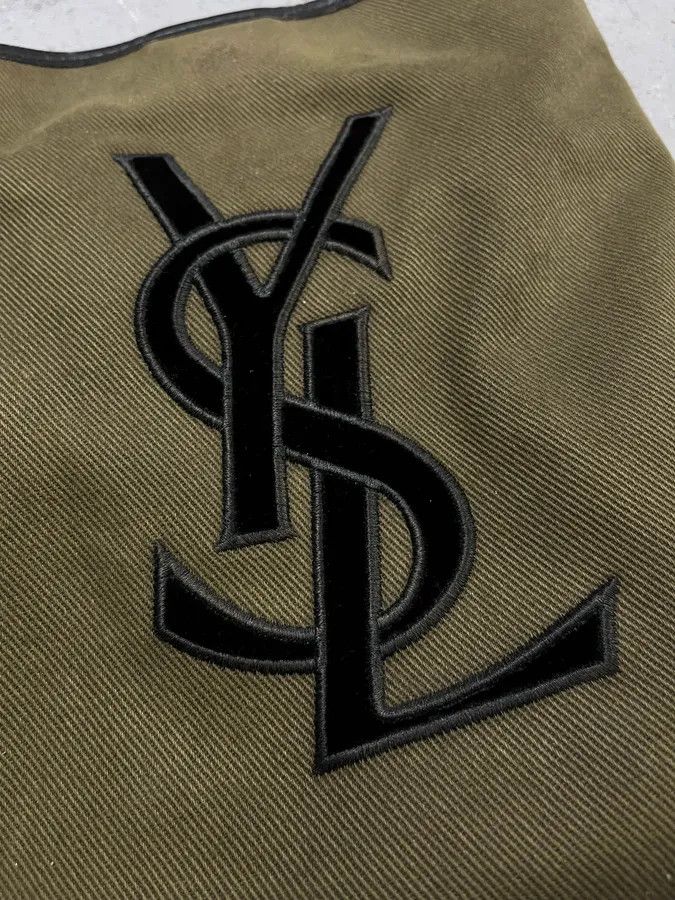 Yves Saint Laurent Saint Laurent Khaki Canvas YSL Logo Messenger Bag Size ONE SIZE - 6 Thumbnail