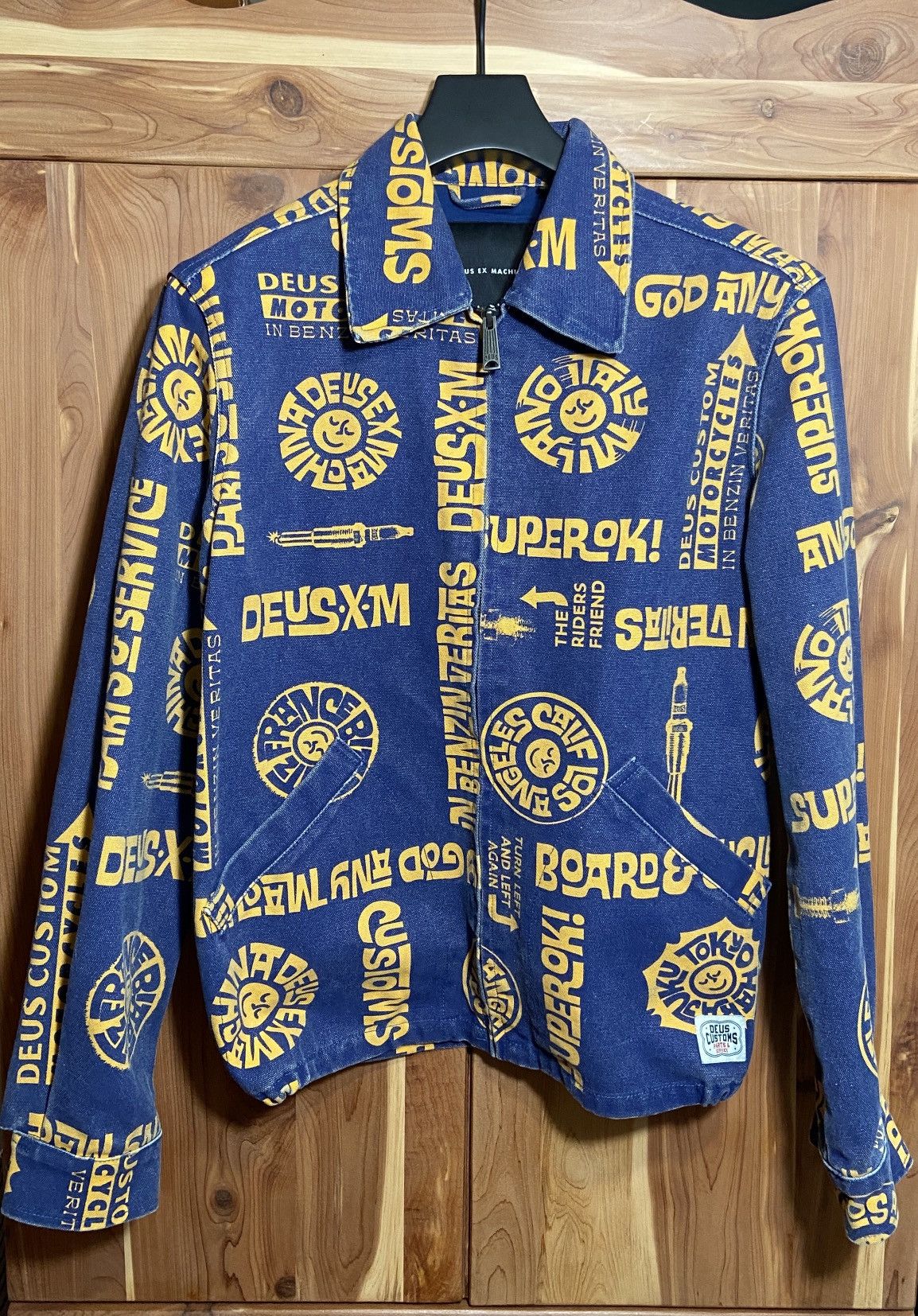 Deus Ex Machina Moto Printed Navy Canvas Jacket Size US S / EU 44-46 / 1 - 1 Thumbnail