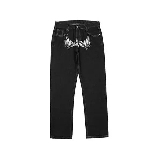 Jean × Vintage Streetwear Head Design Baggy Jeans Size US 32 / EU 48 - 2 Thumbnail