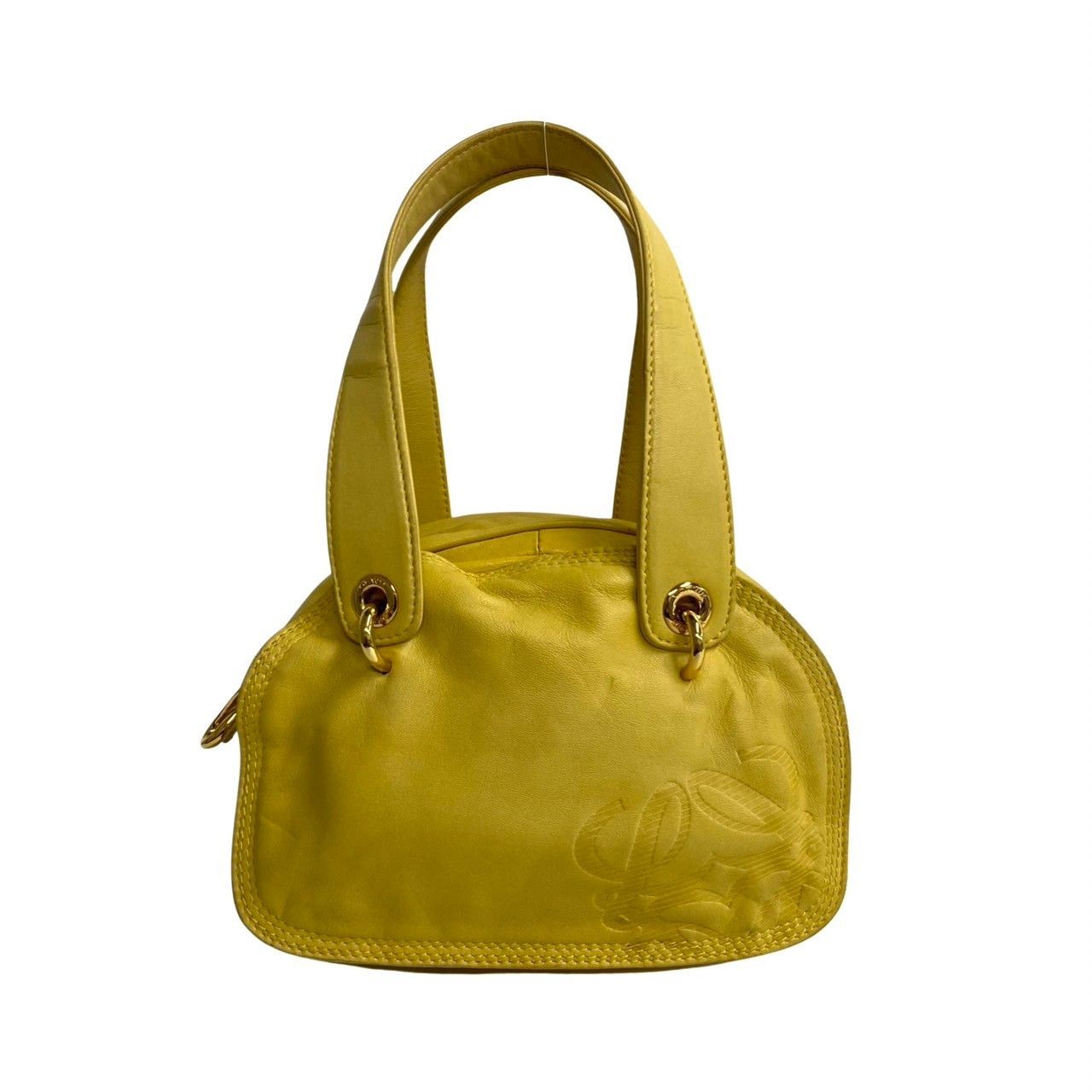 image of Loewe Nappa Anagram Mini Boston Bag in Yellow, Women's
