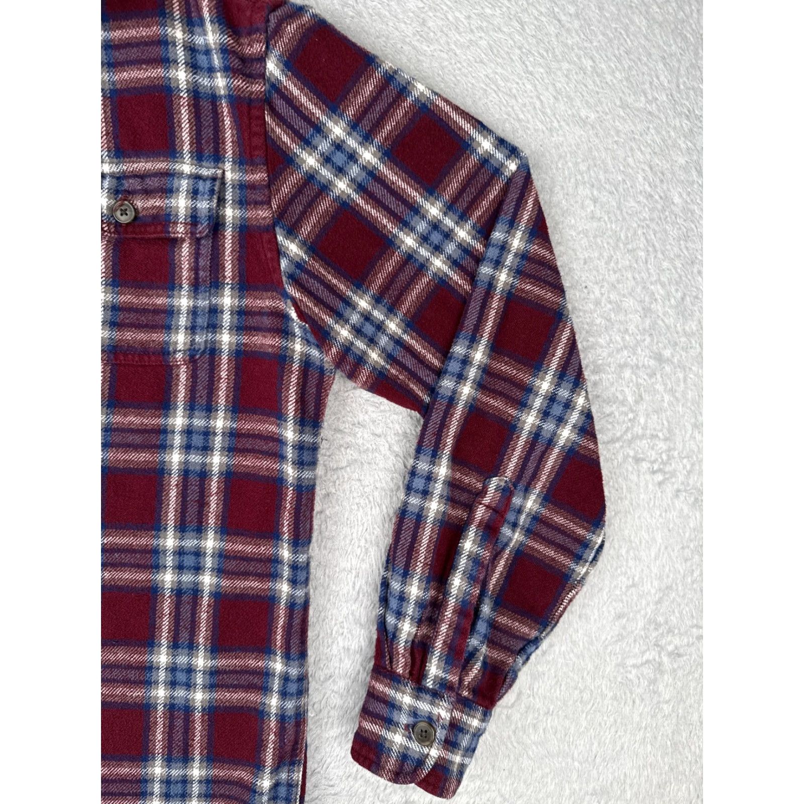 Vintage St. John's Bay Shirt Mens M Red Blue Button Up 100% Cotton Flannel Plaid Button-Up Casual Travel Workwear Mens Shirt Size US M / EU 48-50 / 2 - 2 Thumbnail