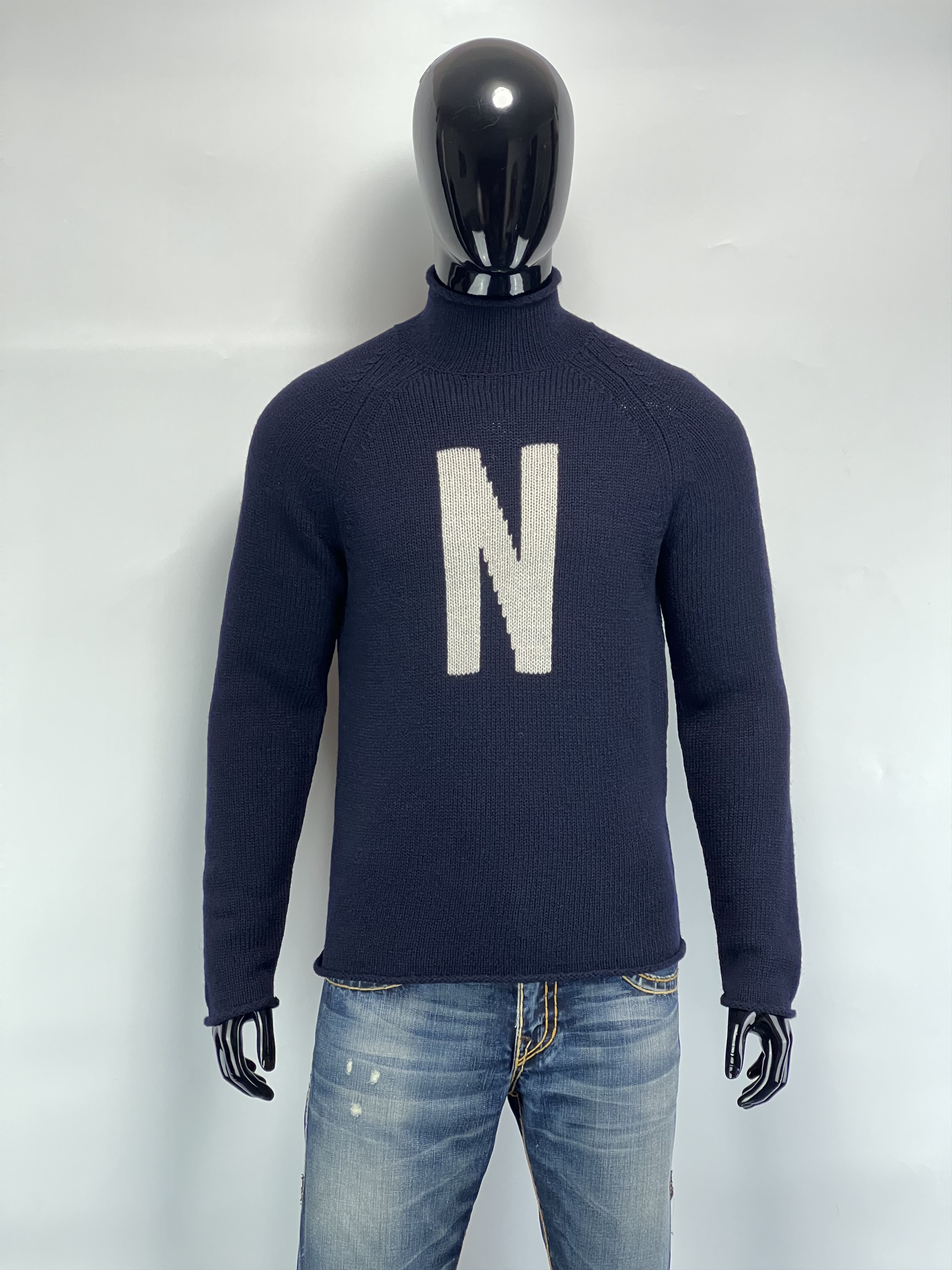 Norse Projects ‘Thore N Intarsia’ 100% Wool Knitted Sweater Big Logo Size US M / EU 48-50 / 2 - 1 Thumbnail