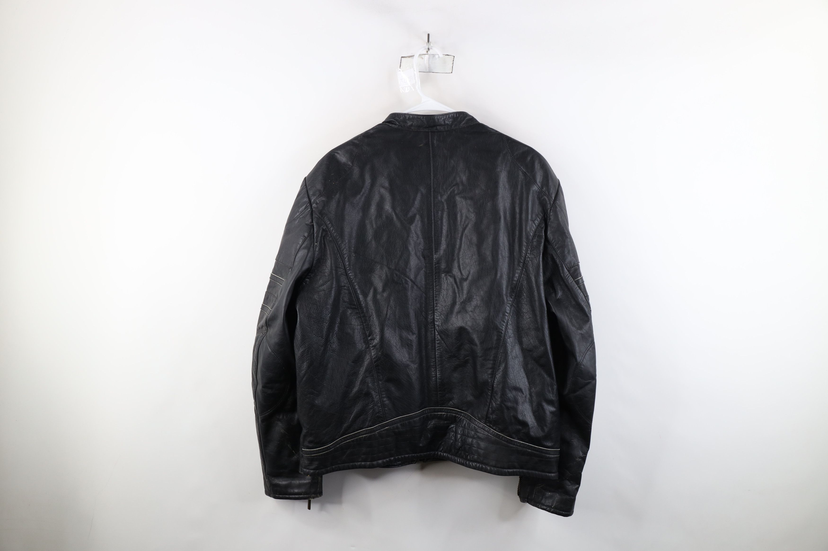 Vintage Vintage 90s Streetwear Leather Cafe Racer Bomber Jacket Size US L / EU 52-54 / 3 - 13 Thumbnail
