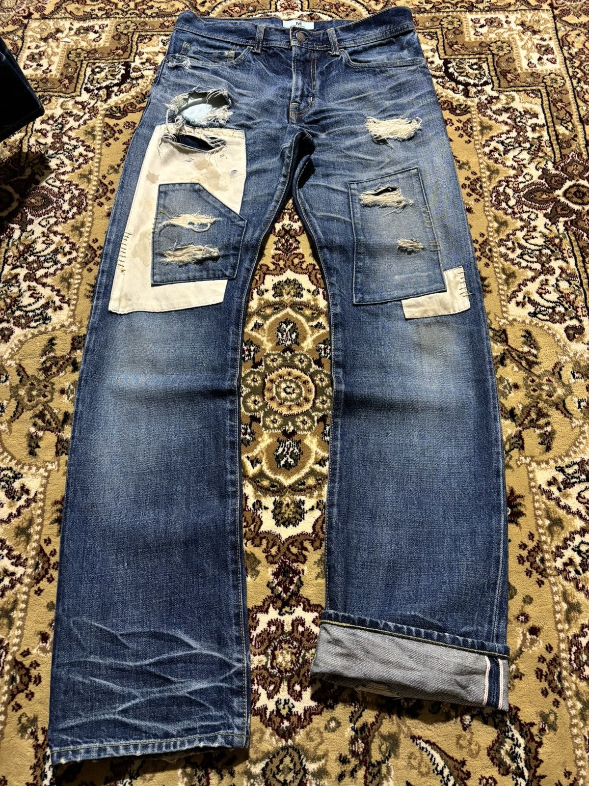 Kapital MTYF Japan Kapital Style Selvedge Patchwork Distress Jeans Size US 30 / EU 46 - 1 Thumbnail