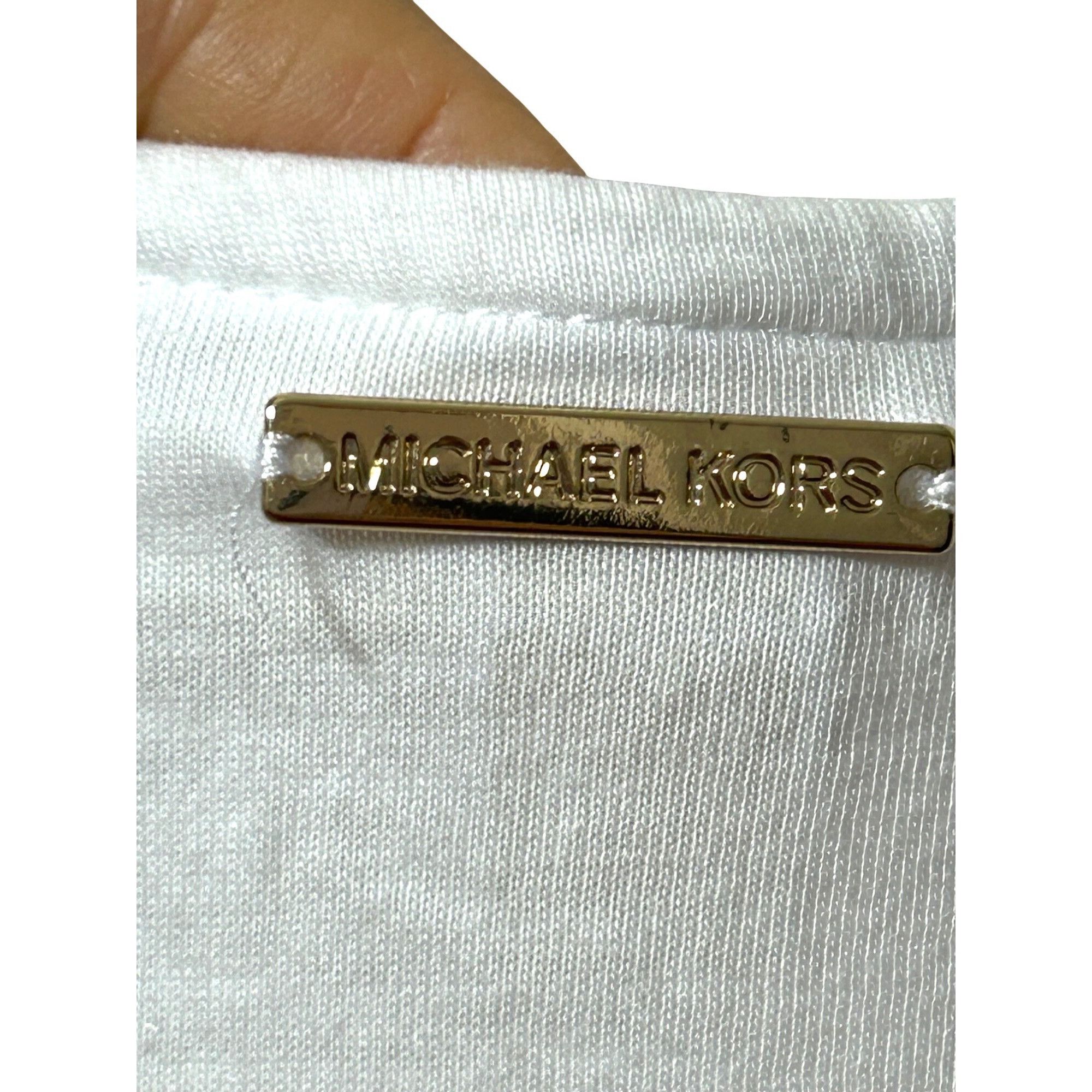 Michael Kors Michael Kors Women’s Top M White Short Sleeve Cold Shoulder Size M / US 6-8 / IT 42-44 - 5 Thumbnail