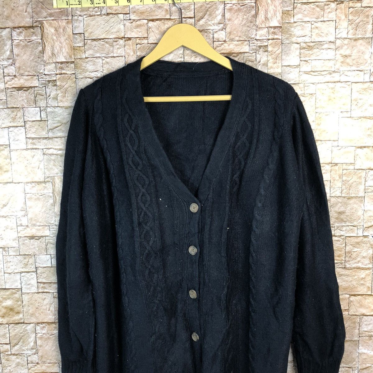 Vintage Japanese Brand Dark Blue Cardigan Knitwear #A684 Size US XL / EU 56 / 4 - 2 Thumbnail