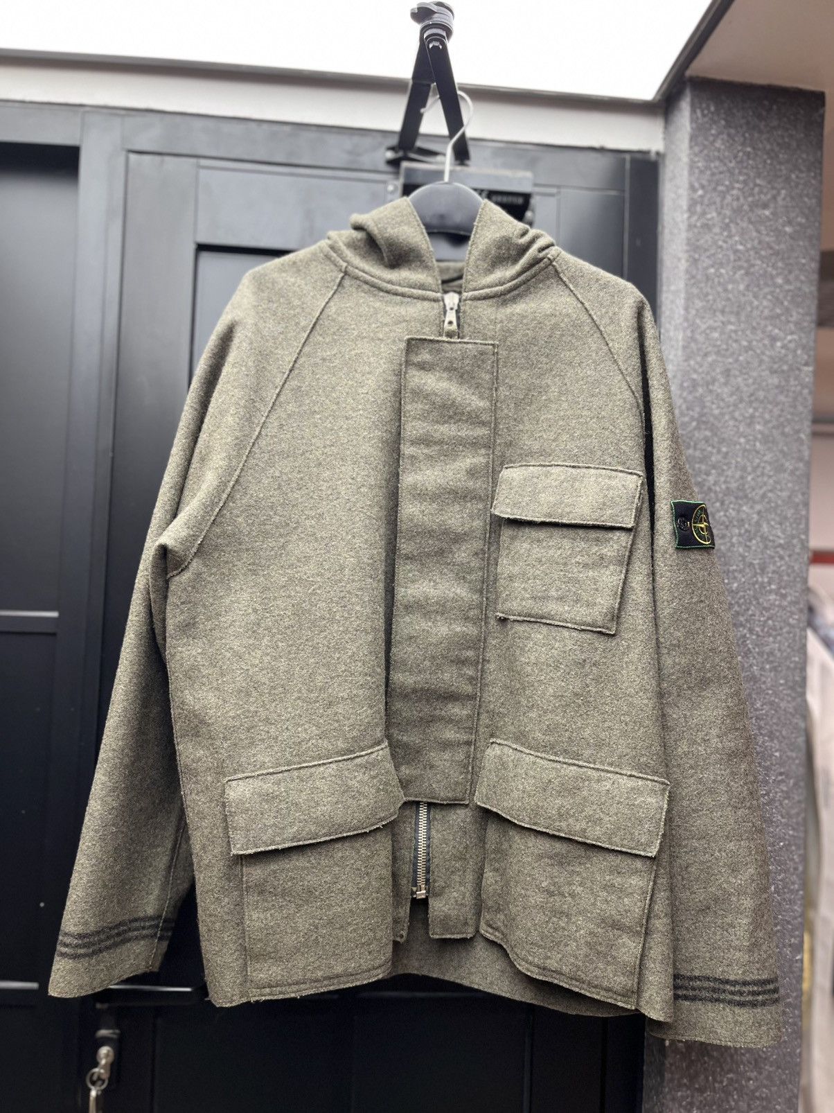 Stone Island 90s stone island vintage wool jacket green badge rare Size US XL / EU 56 / 4 - 1 Thumbnail