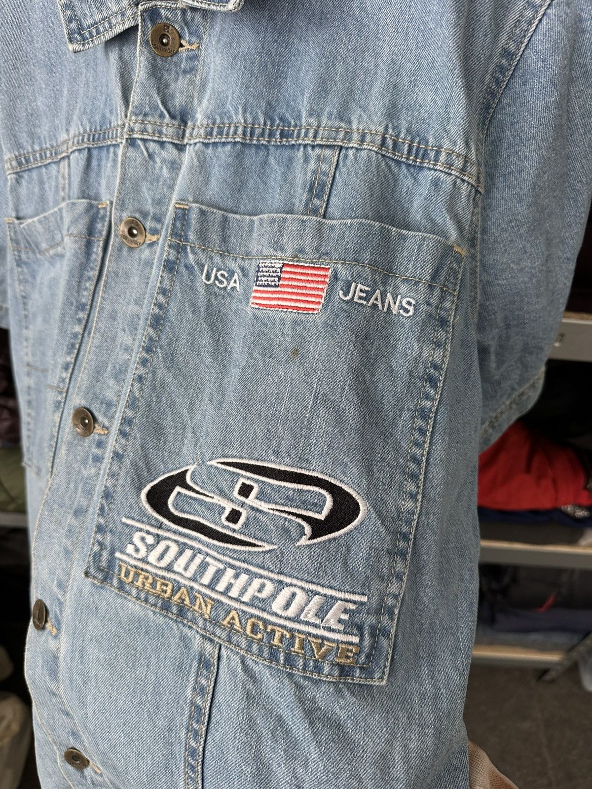 Southpole Vintage Y2K Southpole USA Jeans Blue Denim Button Up Shirt Size US M / EU 48-50 / 2 - 9 Thumbnail