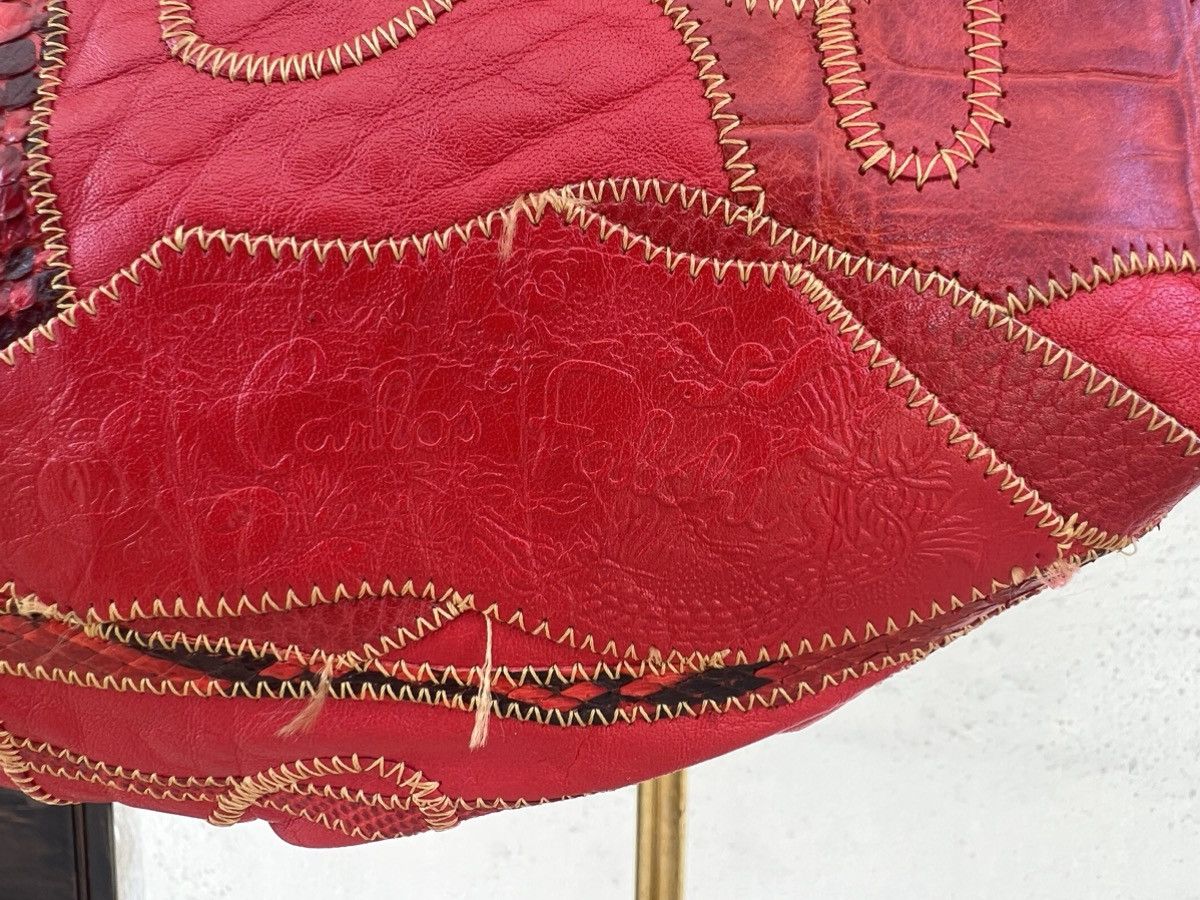 Leather Vintage Carlos Falchi Embroidery Patchwork Leather Bag Size ONE SIZE - 10 Thumbnail