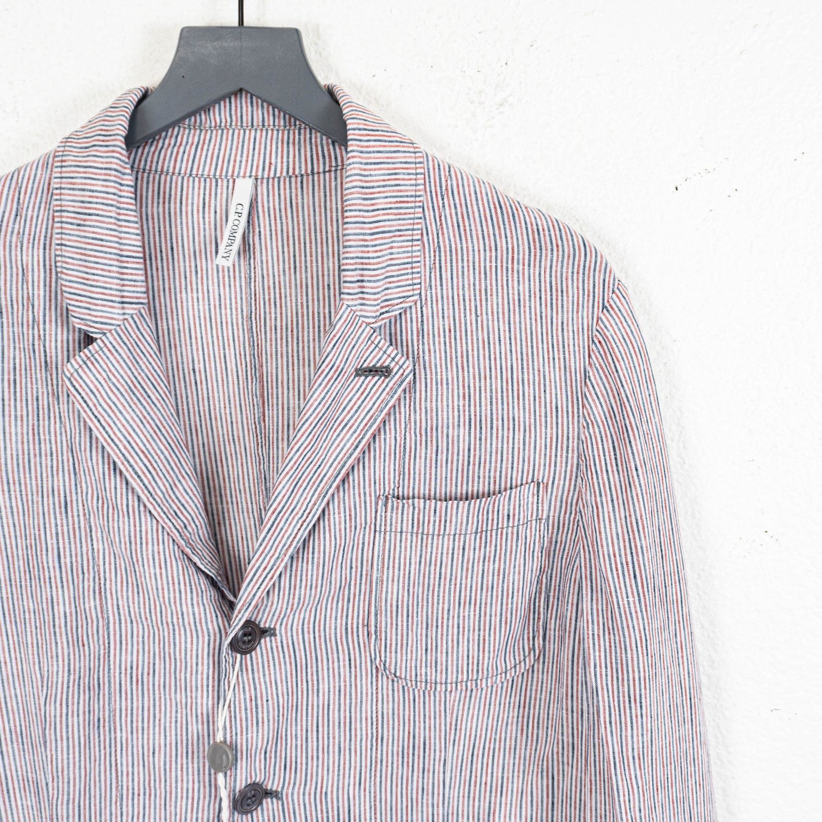 C.P. Company CP COMPANY Linen Unstructured Blazer Jacket Red Blue 50 Size 40L - 9 Thumbnail