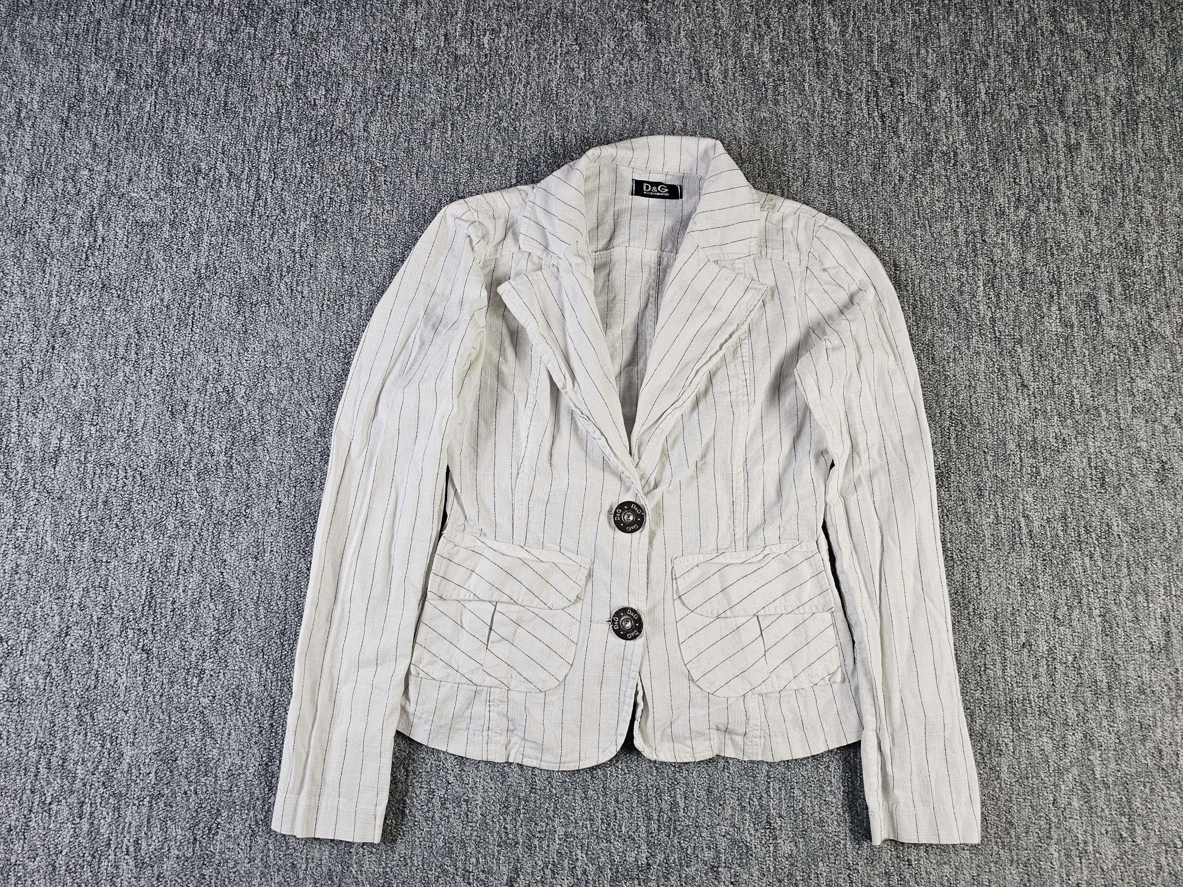 Dolce & Gabbana D&G Dolce & Gabbana Y2K Rhinestone Pinstripe Blazer Italy L Size L / US 10 / IT 46 - 2 Thumbnail