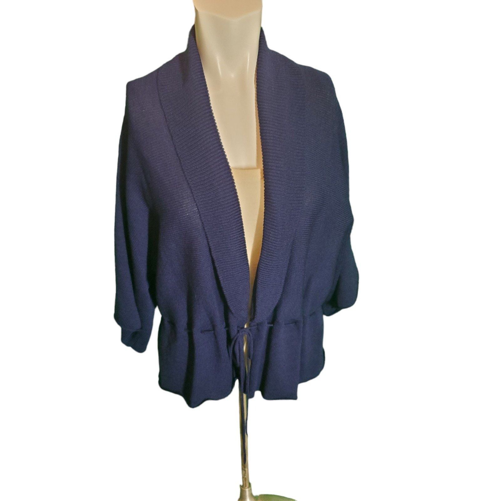 Other Margaret O'Leary Cardigan Sweater Wool Kimono Sleeve Peplum Size L / US 10 / IT 46 - 1 Thumbnail