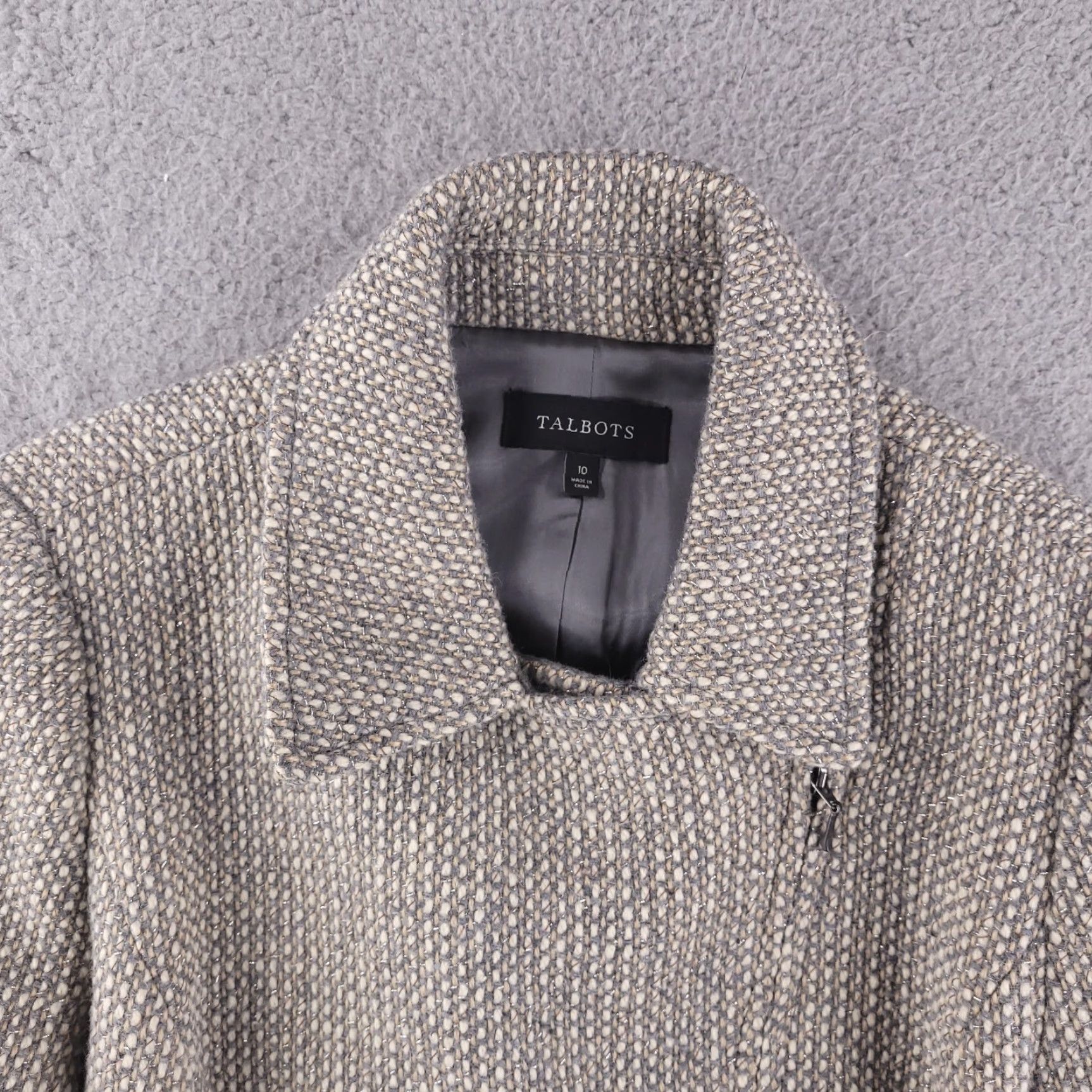 Talbots Talbots Coat Womens 10 Wool Knit Zip Casual Multicolor Size L / US 10 / IT 46 - 3 Thumbnail
