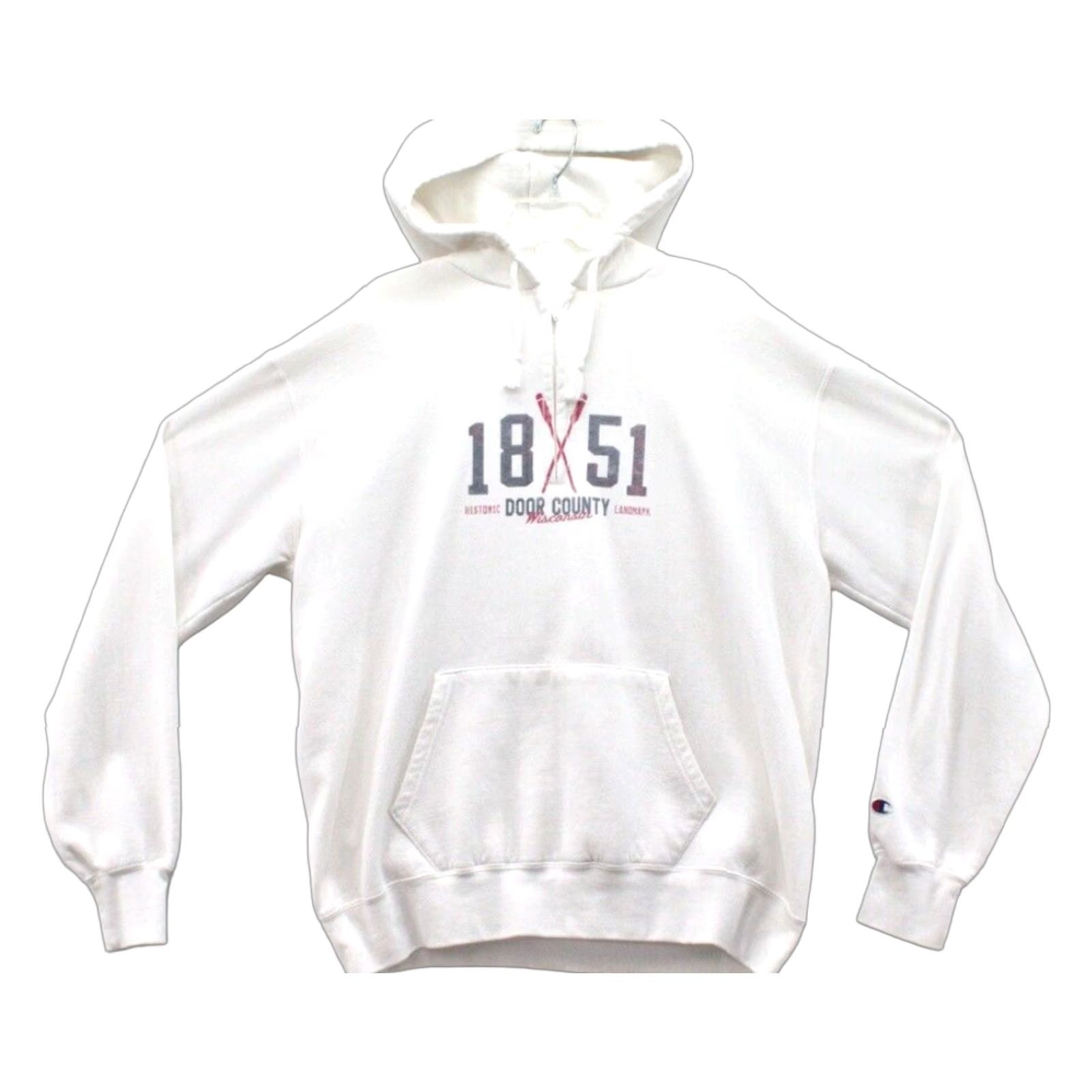 Champion Champion 1851 Sweatshirt Hoodie Men's XL Door County Wisconsin White Outdoors Shirt Size US XL / EU 56 / 4 - 1 Thumbnail