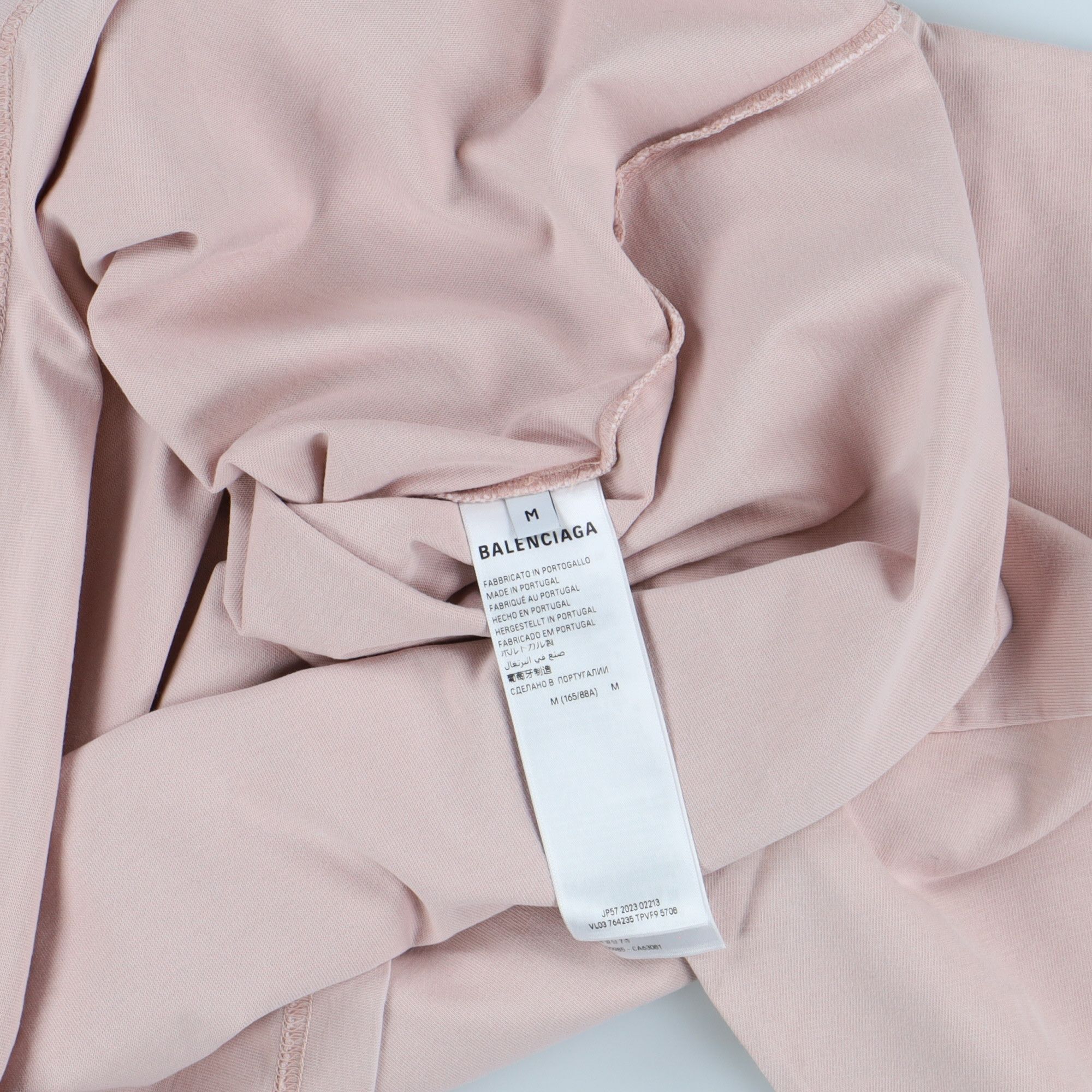 Balenciaga Pink Embroidered Back Flip Logo Oversized T-Shirt Size US M / EU 48-50 / 2 - 6 Thumbnail