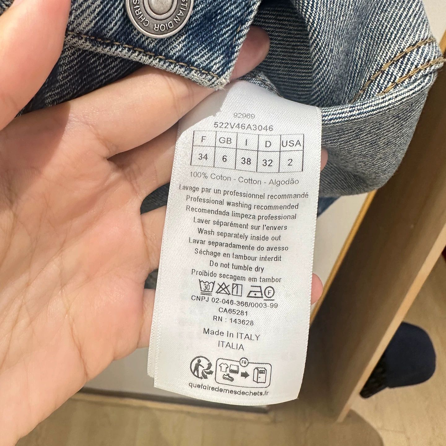 Christian Dior Monsieur Dior may870 denim hooded long sleeve casual jacket 34 Size XS / US 0-2 / IT 36-38 - 7 Thumbnail