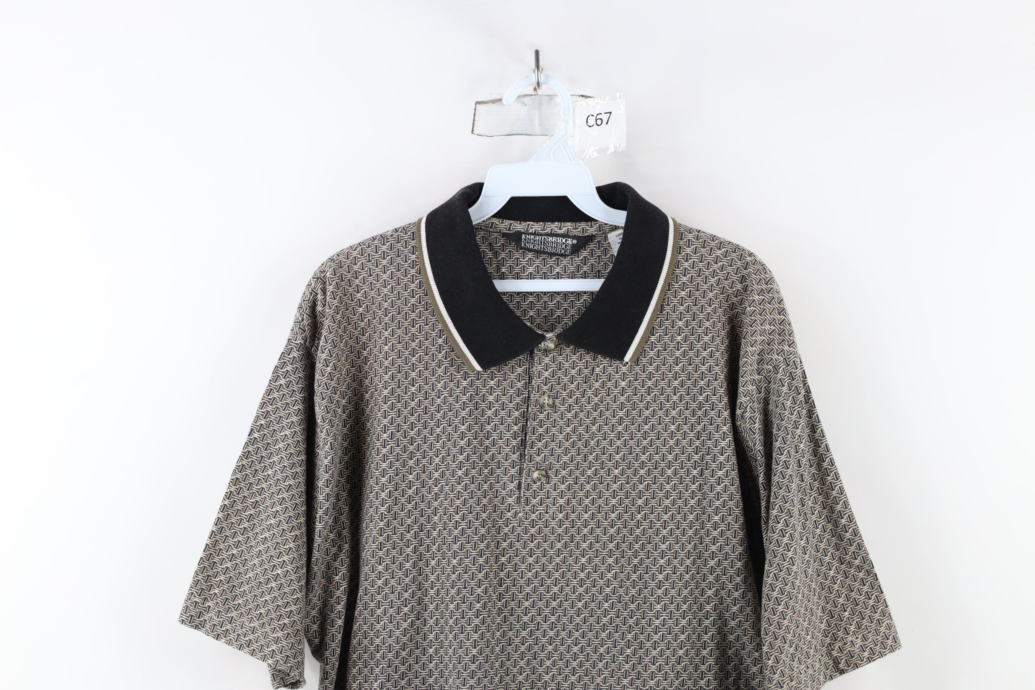 Vintage Vintage 90s Streetwear Geometric Collared Golf Polo Shirt Size US L / EU 52-54 / 3 - 2 Thumbnail