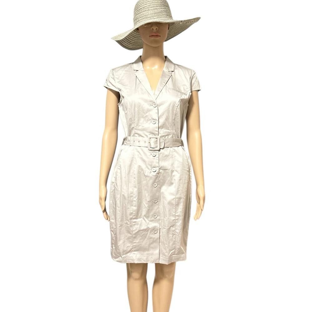 H&M BNWT H&M Beige Button-Down Belted Dress - Size 38 Size M / US 6-8 / IT 42-44 - 1 Thumbnail