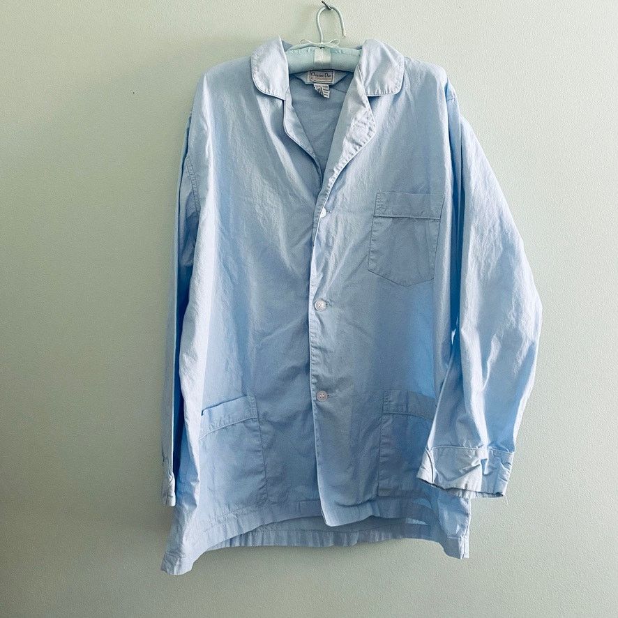 Dior Vintage Dior light blue button down pajama top Size ONE SIZE - 2 Thumbnail