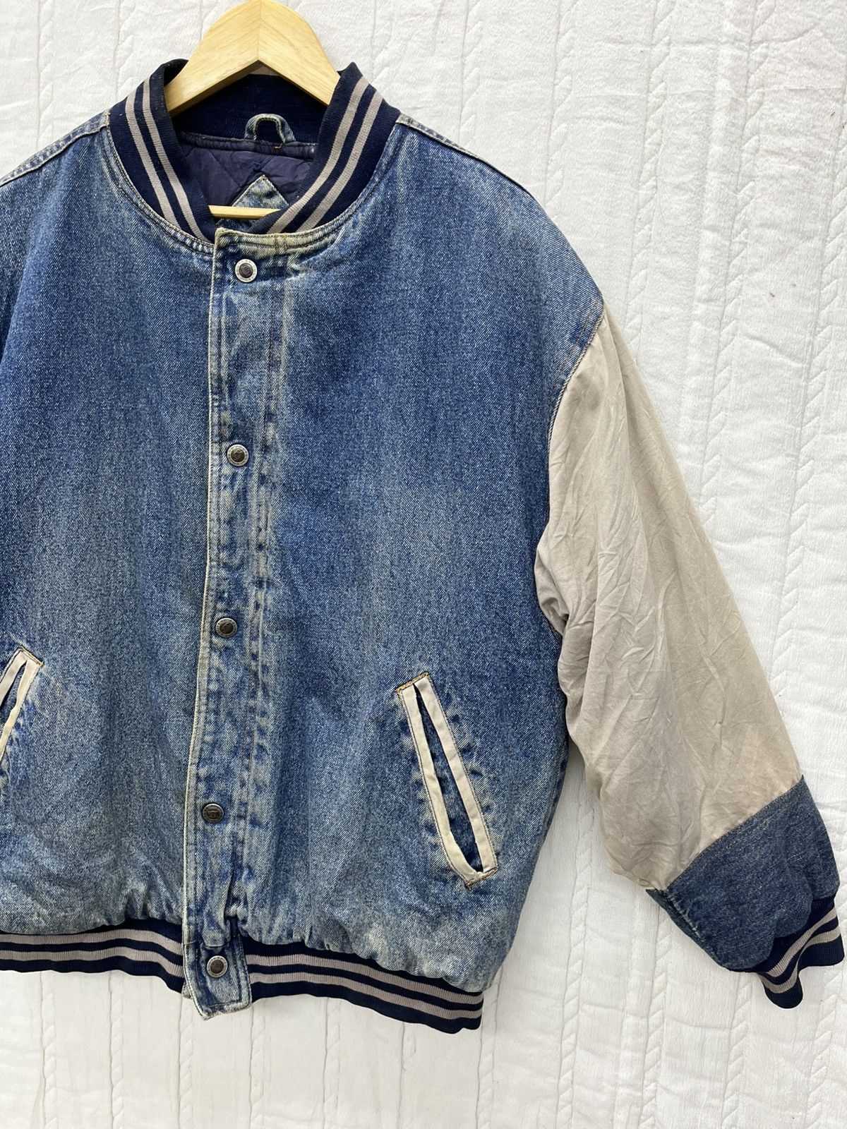 Route 66 × Vintage STEALS🔥VTG 90s ROUTE 66 QUILTED LINE DENIM BOMB JACKET Size US M / EU 48-50 / 2 - 3 Thumbnail