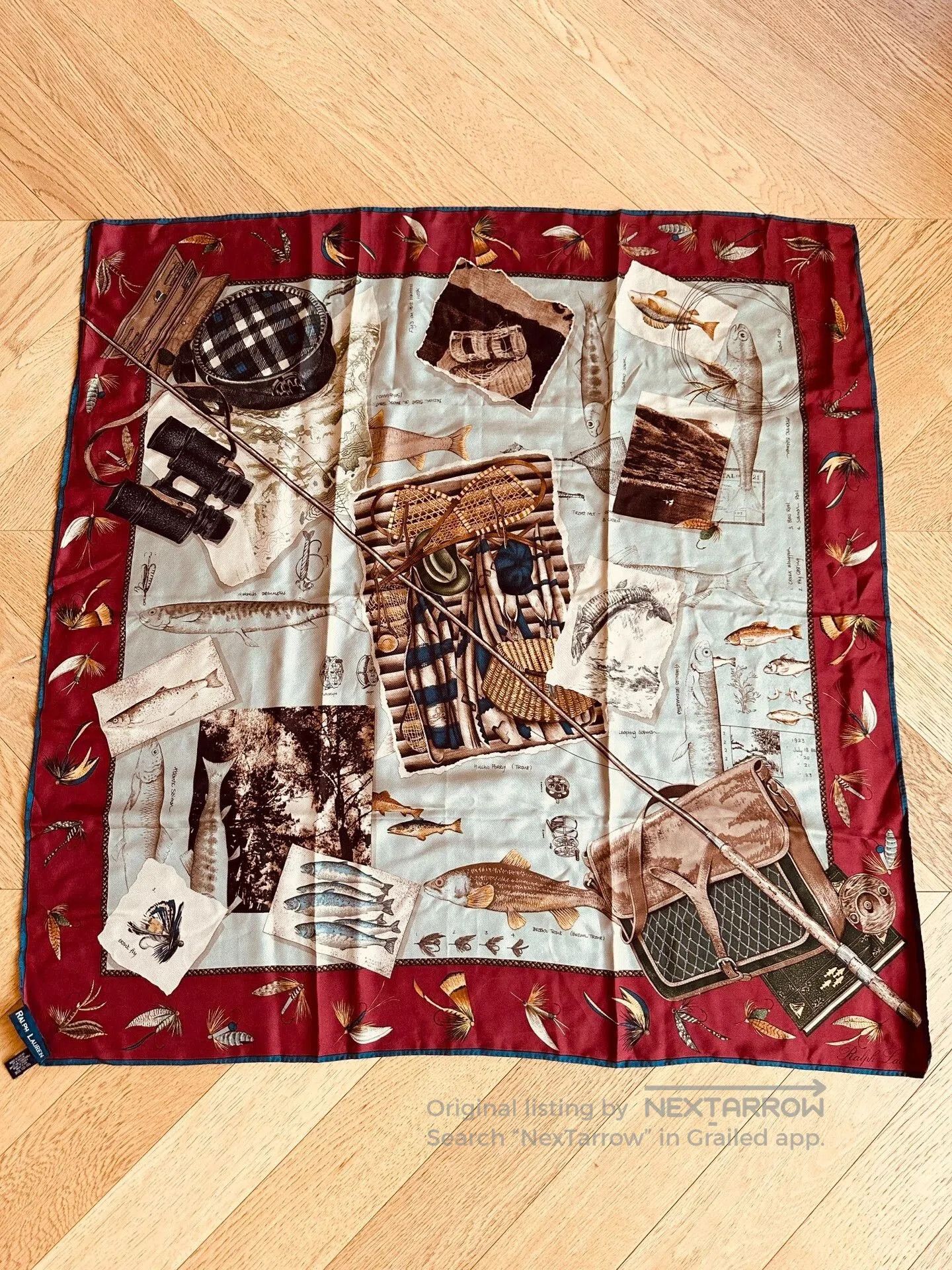Polo Ralph Lauren Ralph Lauren Silk Fishing Print Scarf. Size ONE SIZE - 1 Thumbnail