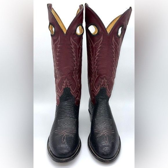 Tony Lama VGT. TONY LAMA Two-Tone Western Women’s Knee Length Leather Size US 7 / IT 37 - 1 Thumbnail